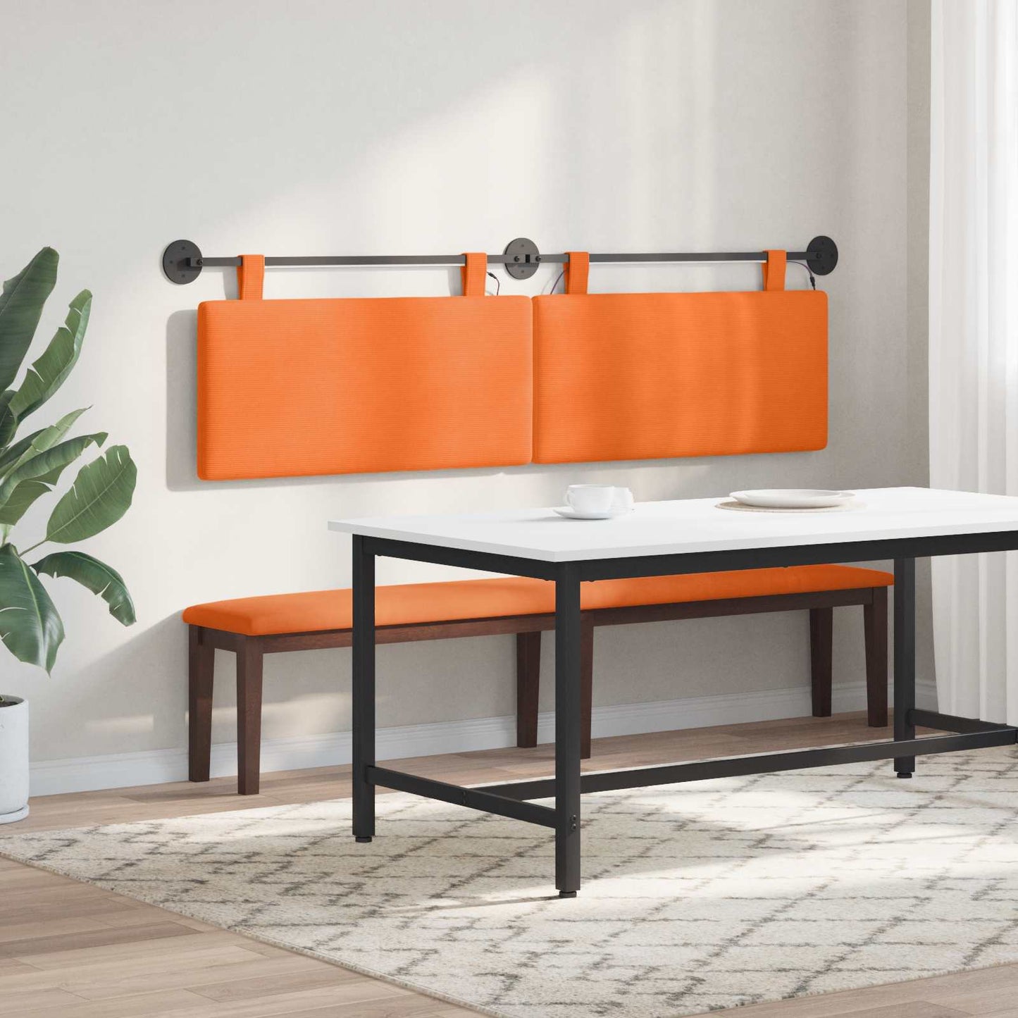 Hængende sengegavl Orange Velourstof