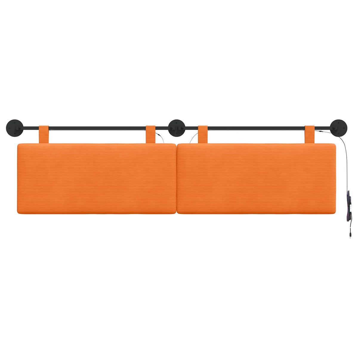 Hængende sengegavl Orange Velourstof