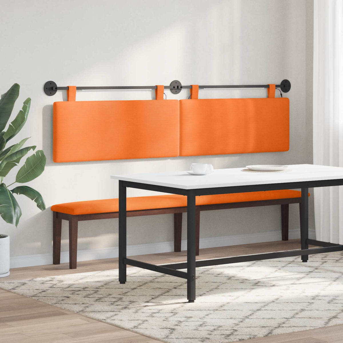 Hængende sengegavl Orange Velourstof