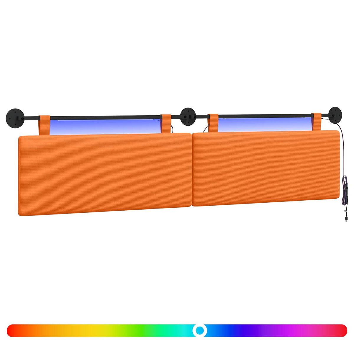 Hængende sengegavl Orange Velourstof