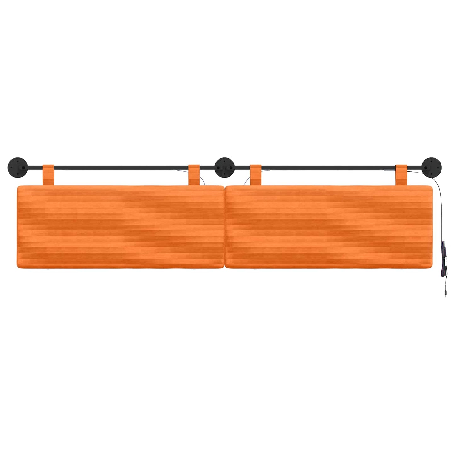Hængende sengegavl Orange Velourstof