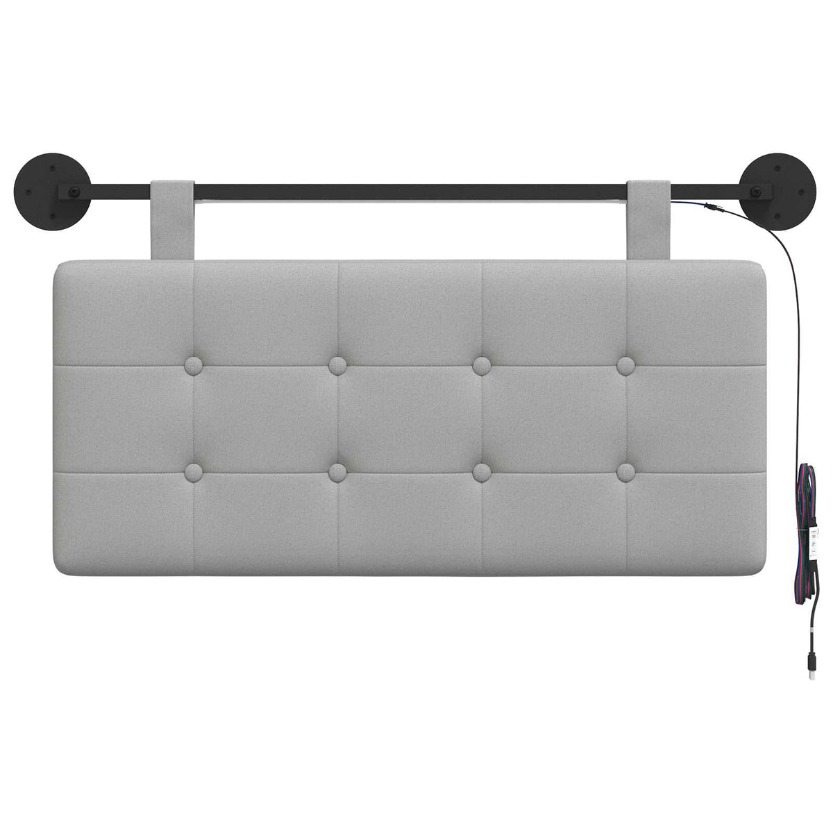 Hængende sengegavl Skygrå Stof