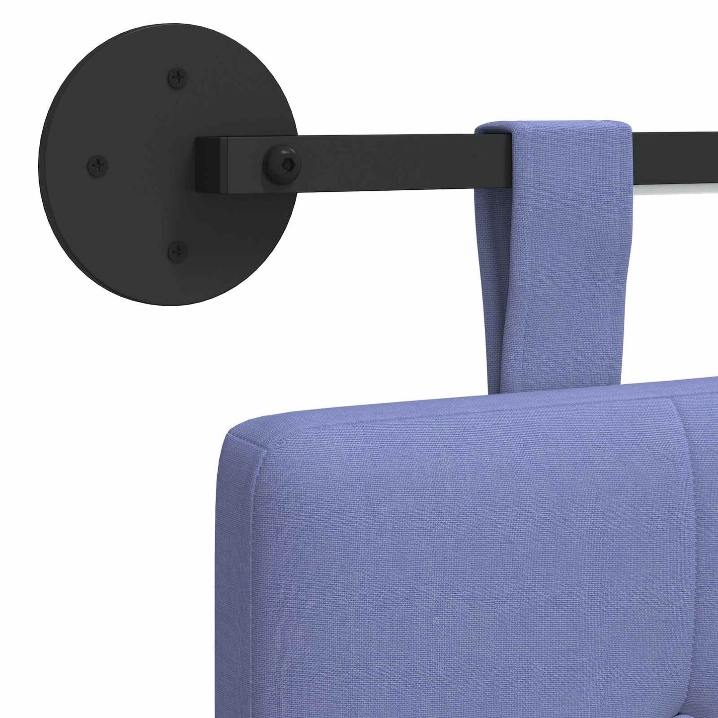 Hængende sengegavl Med LED-lys Jeans blå Stof
