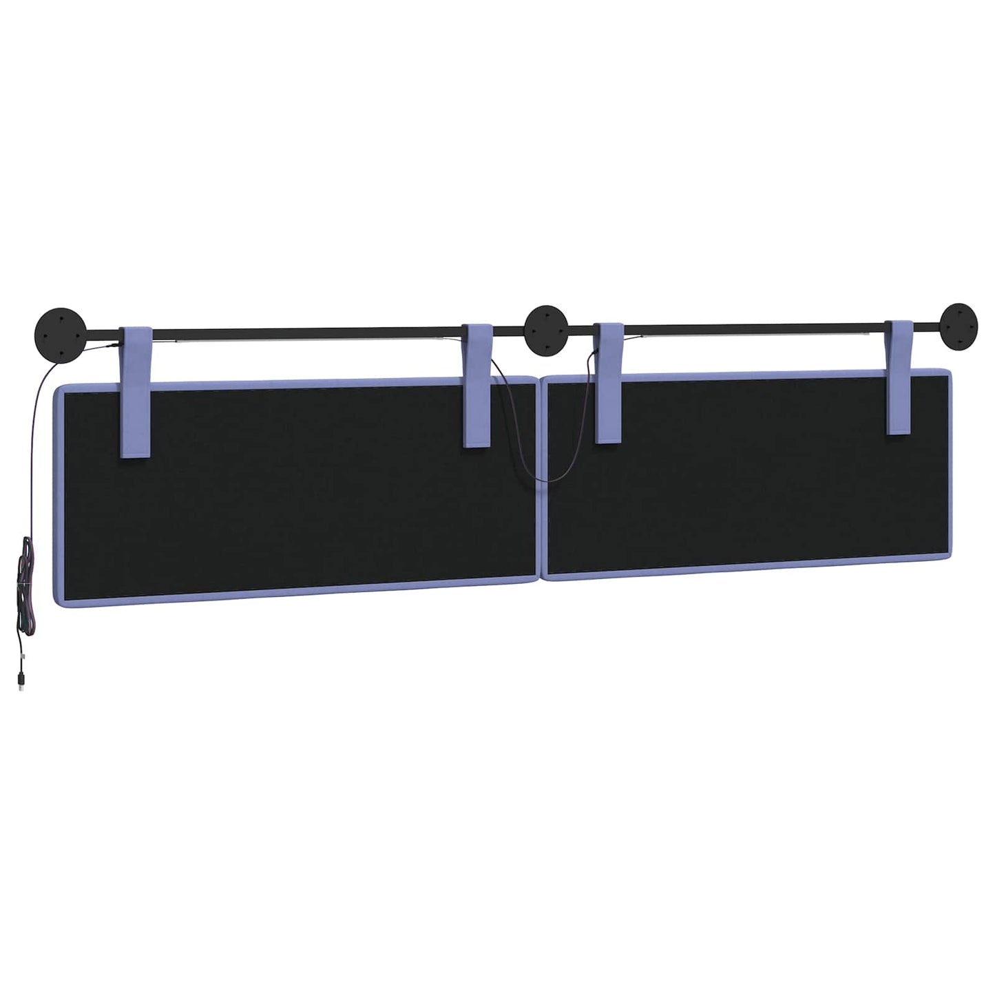 Hængende sengegavl Med LED-lys Jeans blå Stof