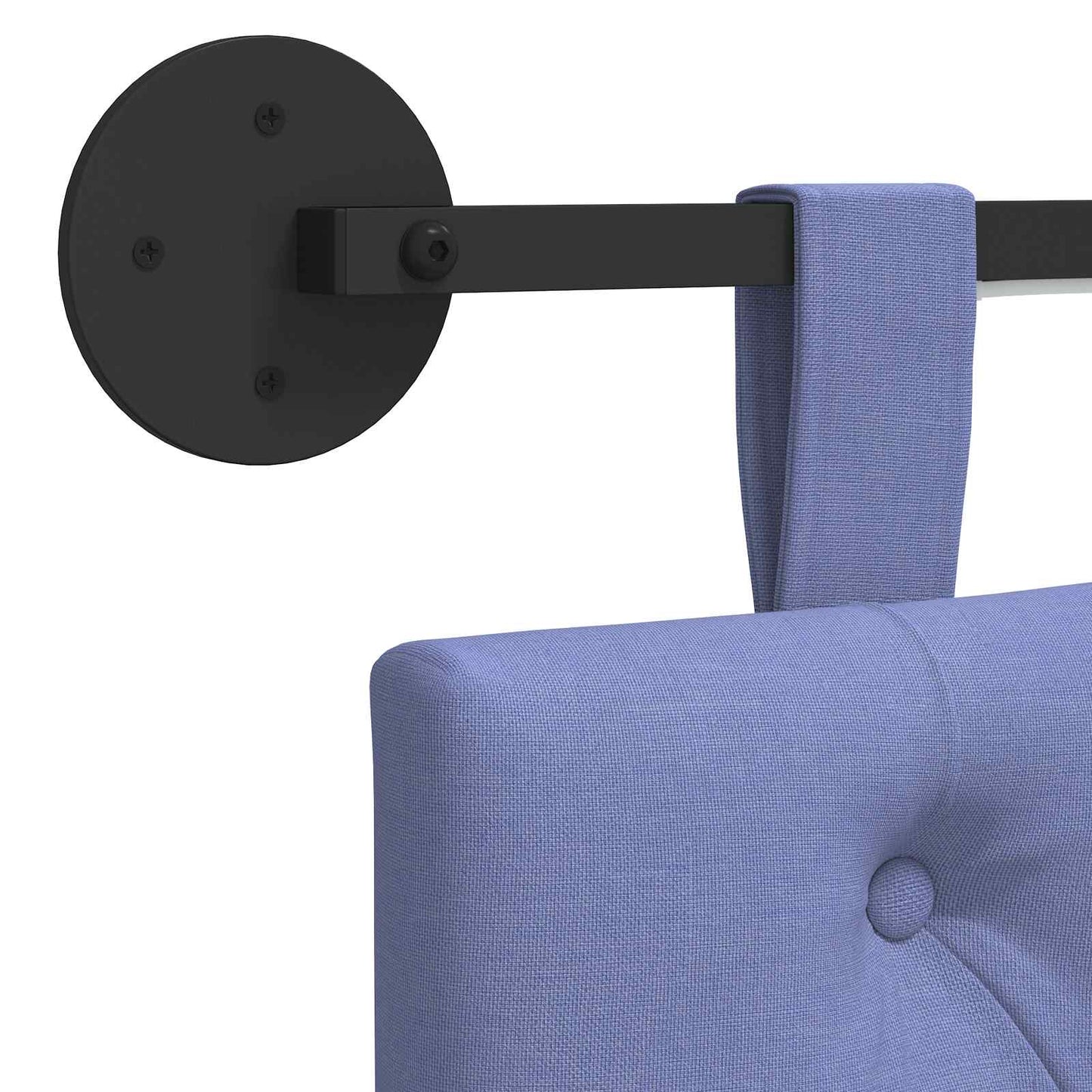 Hængende sengegavl Med LED-lys Jeans blå Stof