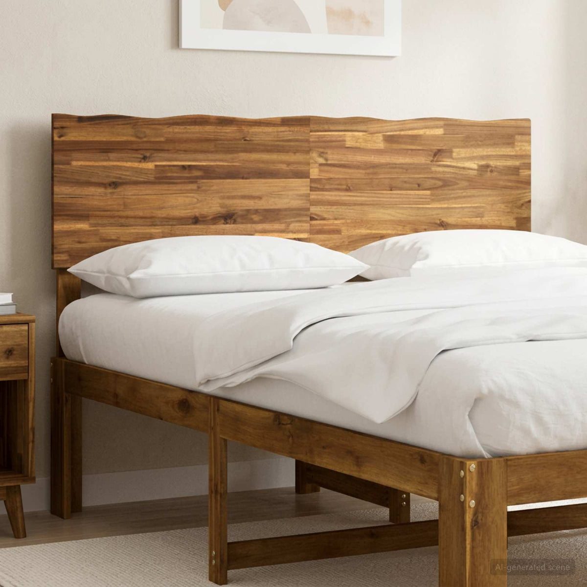 Sengegavl med naturkant ROSTOCK Naturfarvet 140 cm