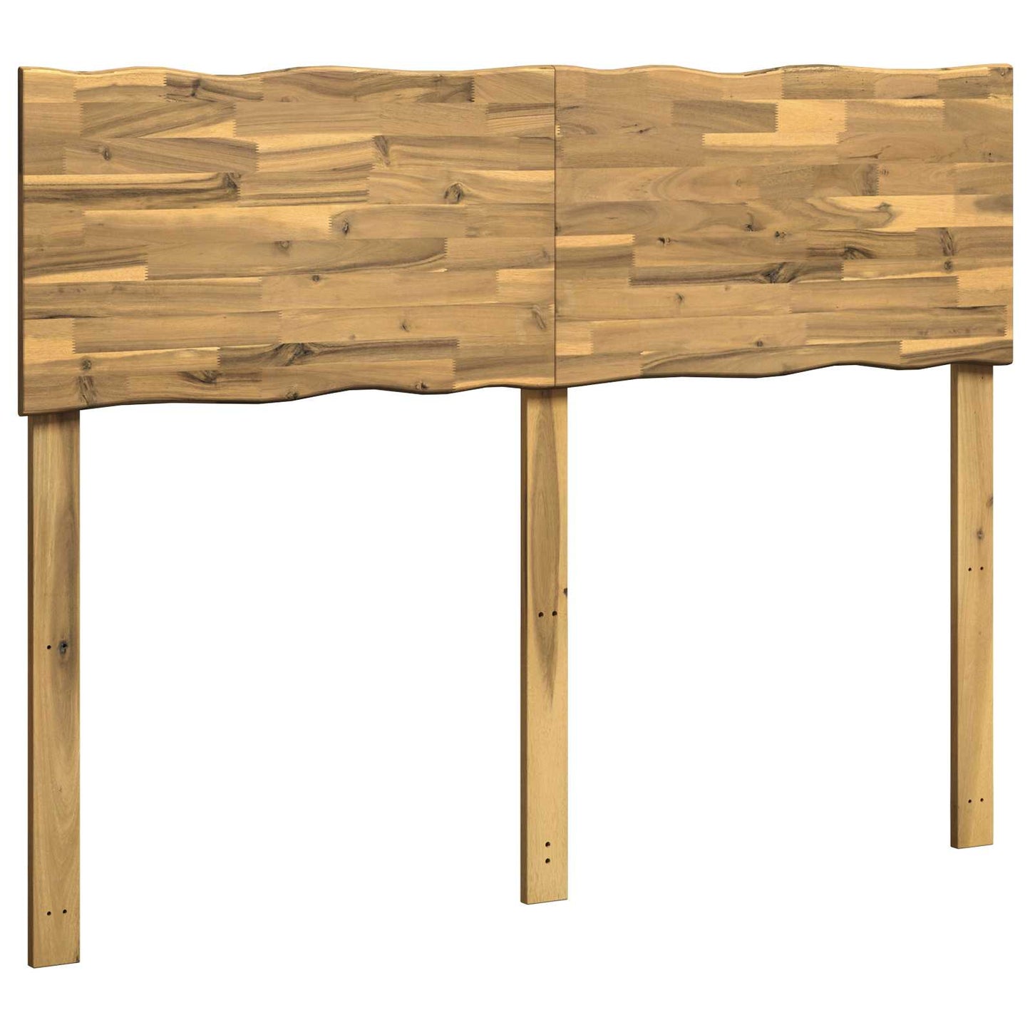 Sengegavl med naturkant ROSTOCK Hvid 160 cm Massivt Akacietræ