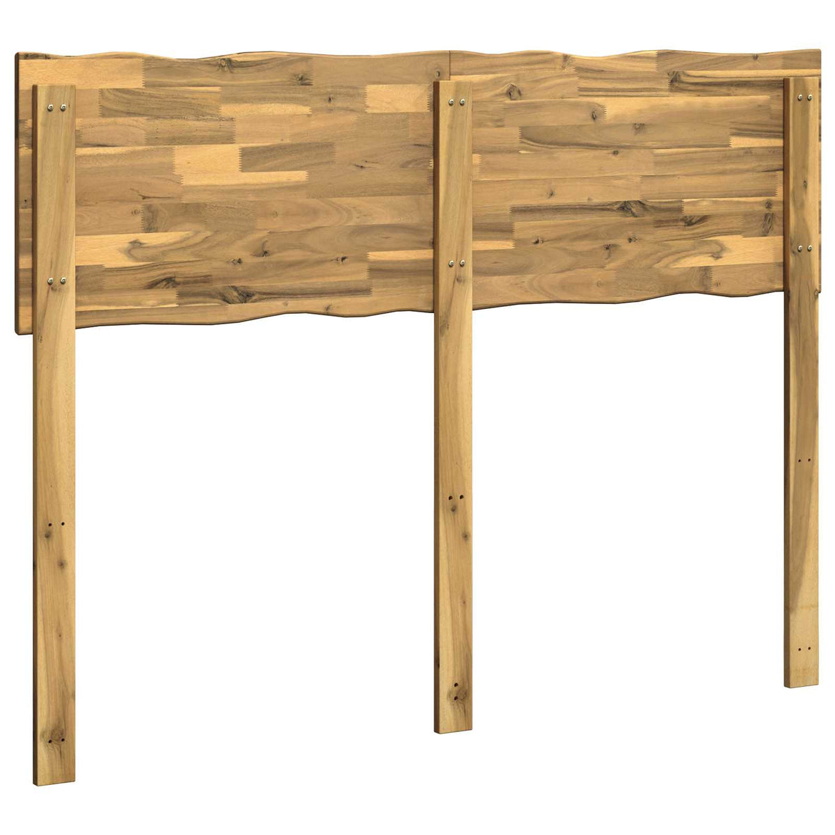 Sengegavl med naturkant ROSTOCK Hvid 140 cm Massivt Akacietræ