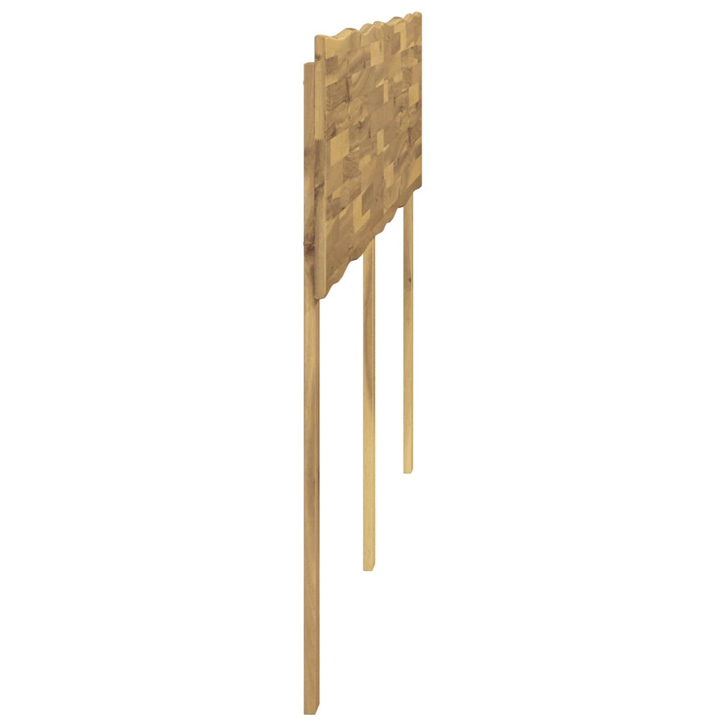Sengegavl med naturkant ROSTOCK Hvid 140 cm Massivt Akacietræ