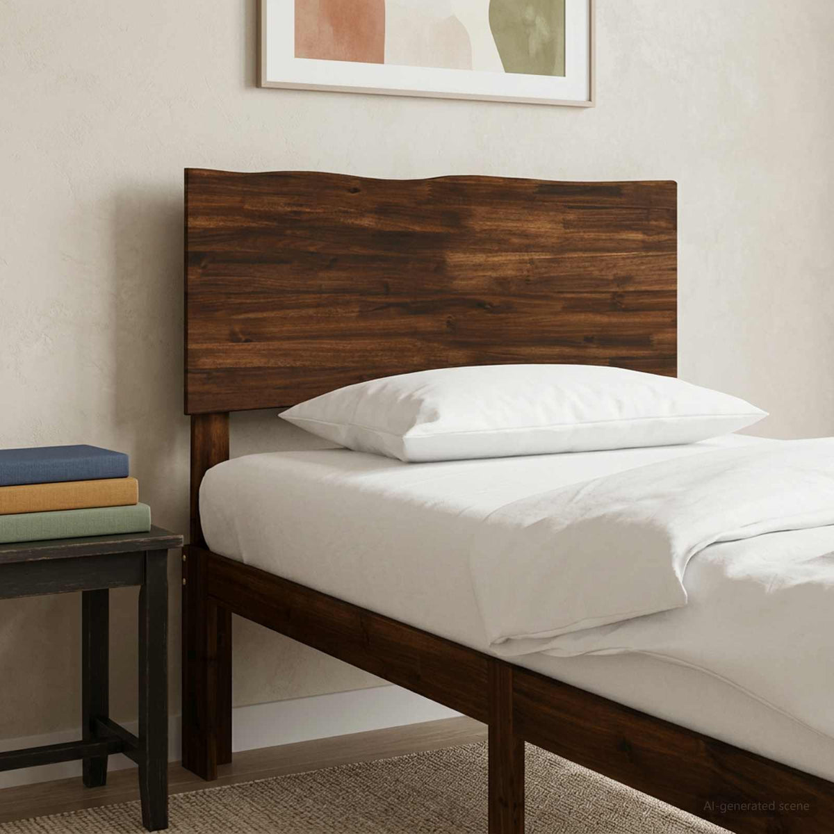 Sengegavl med naturkant ROSTOCK Mørk Brun 90 cm