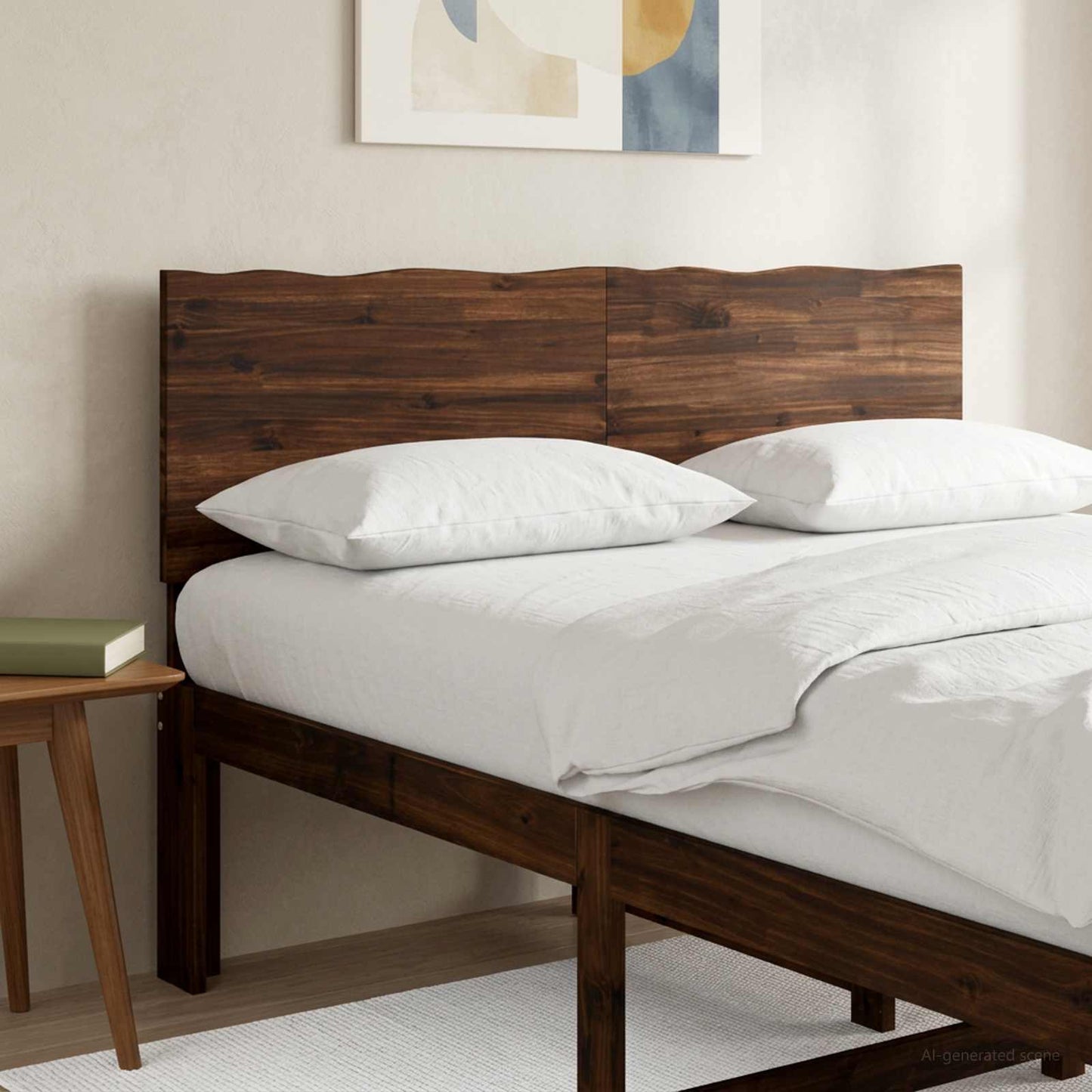 Sengegavl med naturkant ROSTOCK Mørk Brun 160 cm
