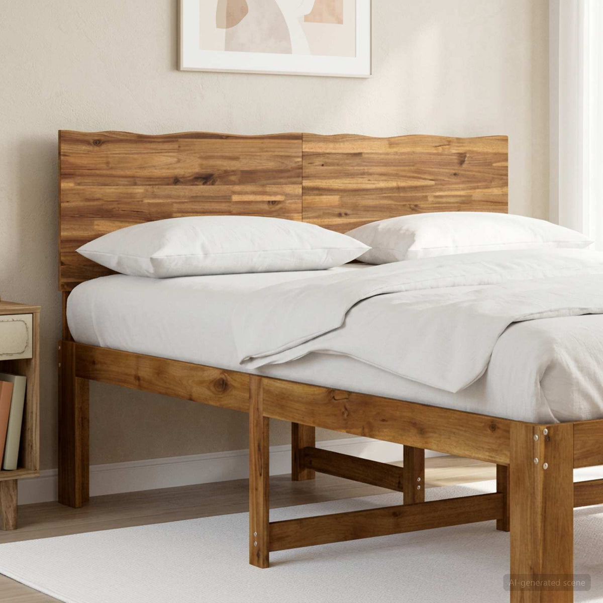 Sengegavl med naturkant ROSTOCK Naturfarvet 150 cm