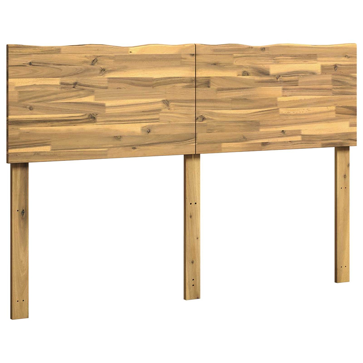 Sengegavl med naturkant ROSTOCK Hvid 140 cm Massivt Akacietræ