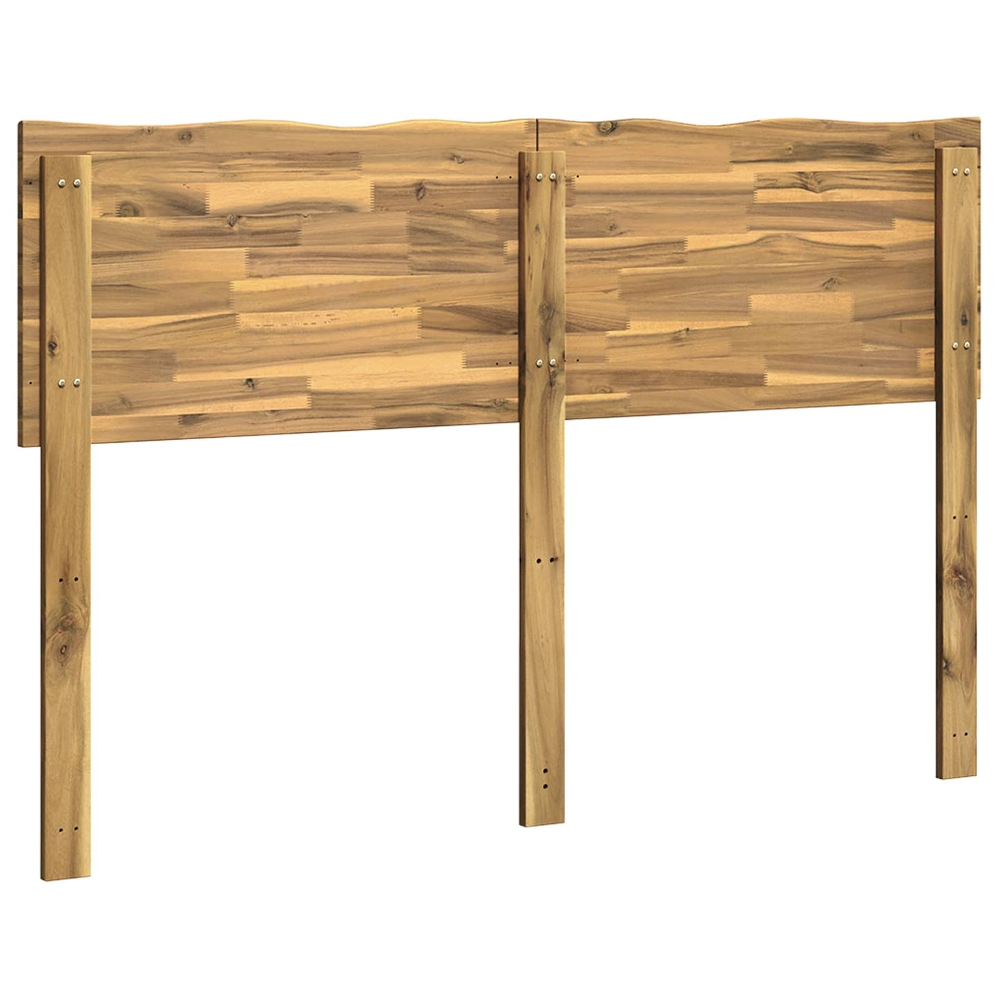 Sengegavl med naturkant ROSTOCK Hvid 140 cm Massivt Akacietræ