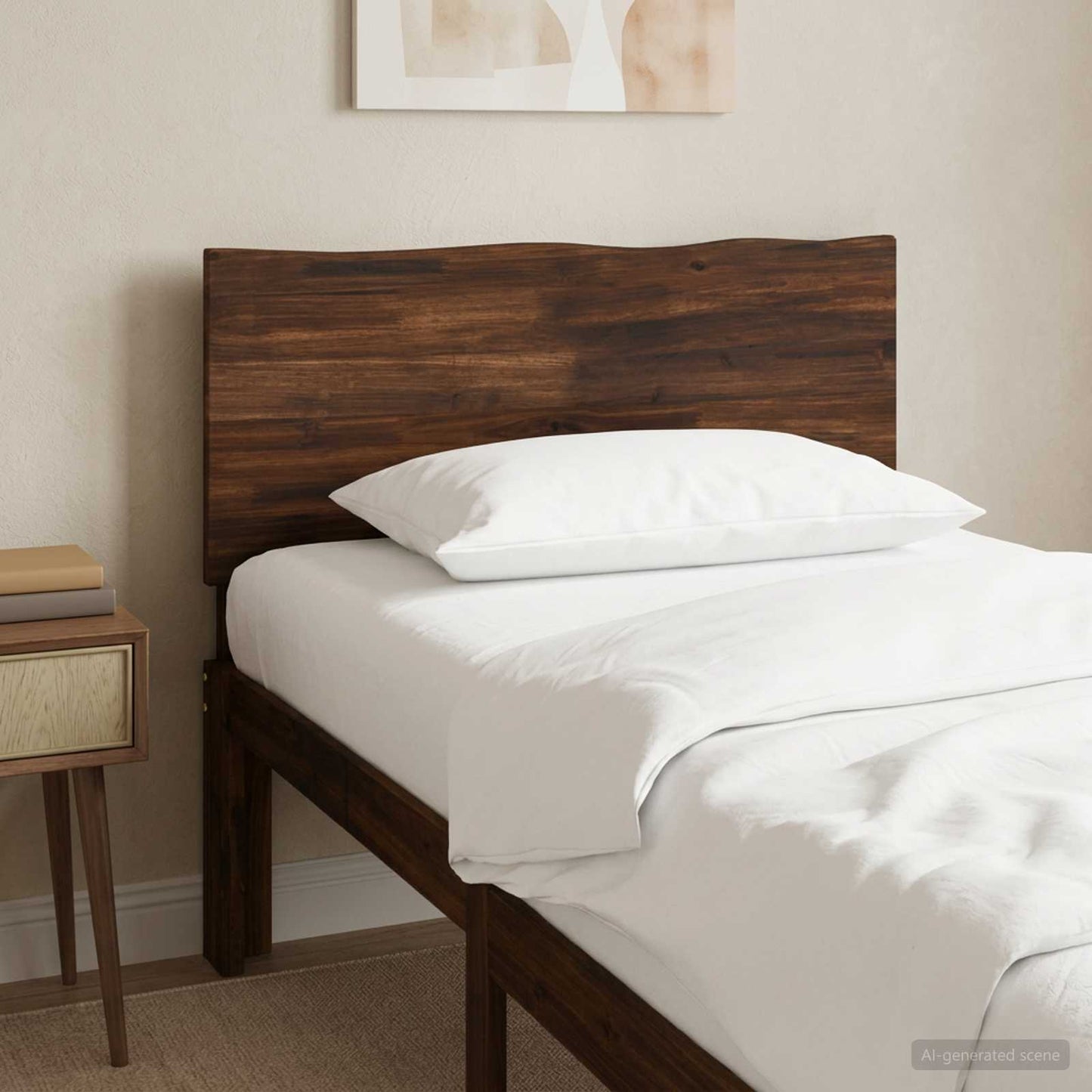 Sengegavl med naturkant ROSTOCK Mørk Brun 80 cm