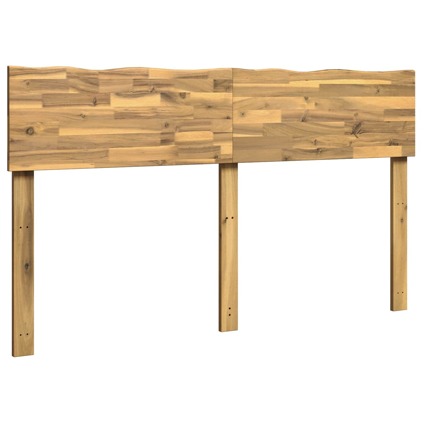 Sengegavl med naturkant ROSTOCK Hvid 150 cm Massivt Akacietræ