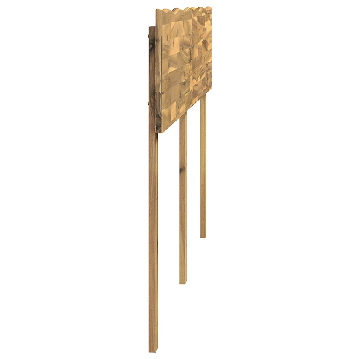 Sengegavl med naturkant ROSTOCK Hvid 150 cm Massivt Akacietræ