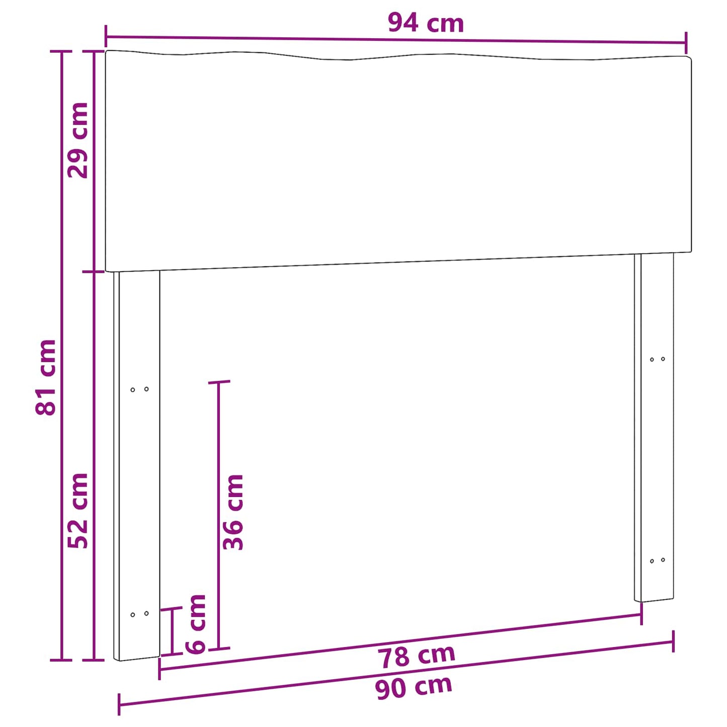 Sengegavl med naturkant ROSTOCK Mørk Brun 90 cm
