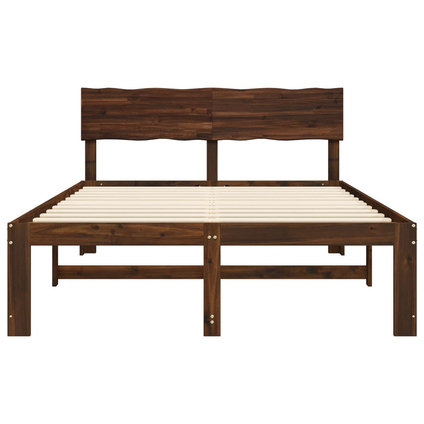 Dobbelt Sengestel med Hovedgærde ROSTOCK Mørk Brun 135 x 190 cm