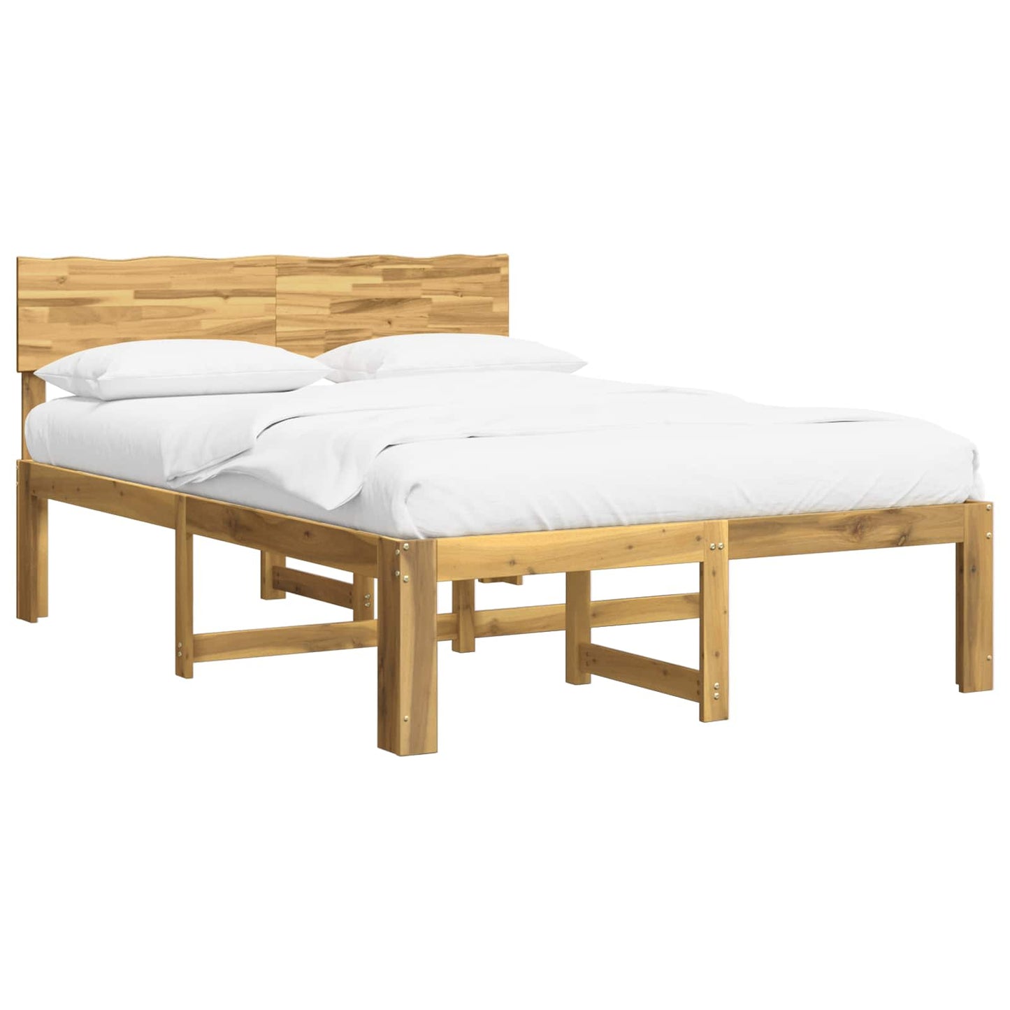 Dobbelt Sengestel med Hovedgærde ROSTOCK Hvid 135 x 190 cm