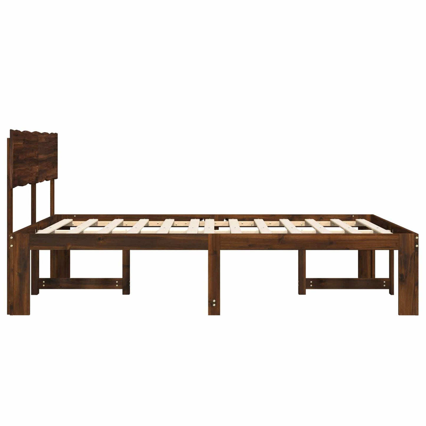 Dobbelt Sengestel med Hovedgærde ROSTOCK Mørk Brun 140 x 190 cm