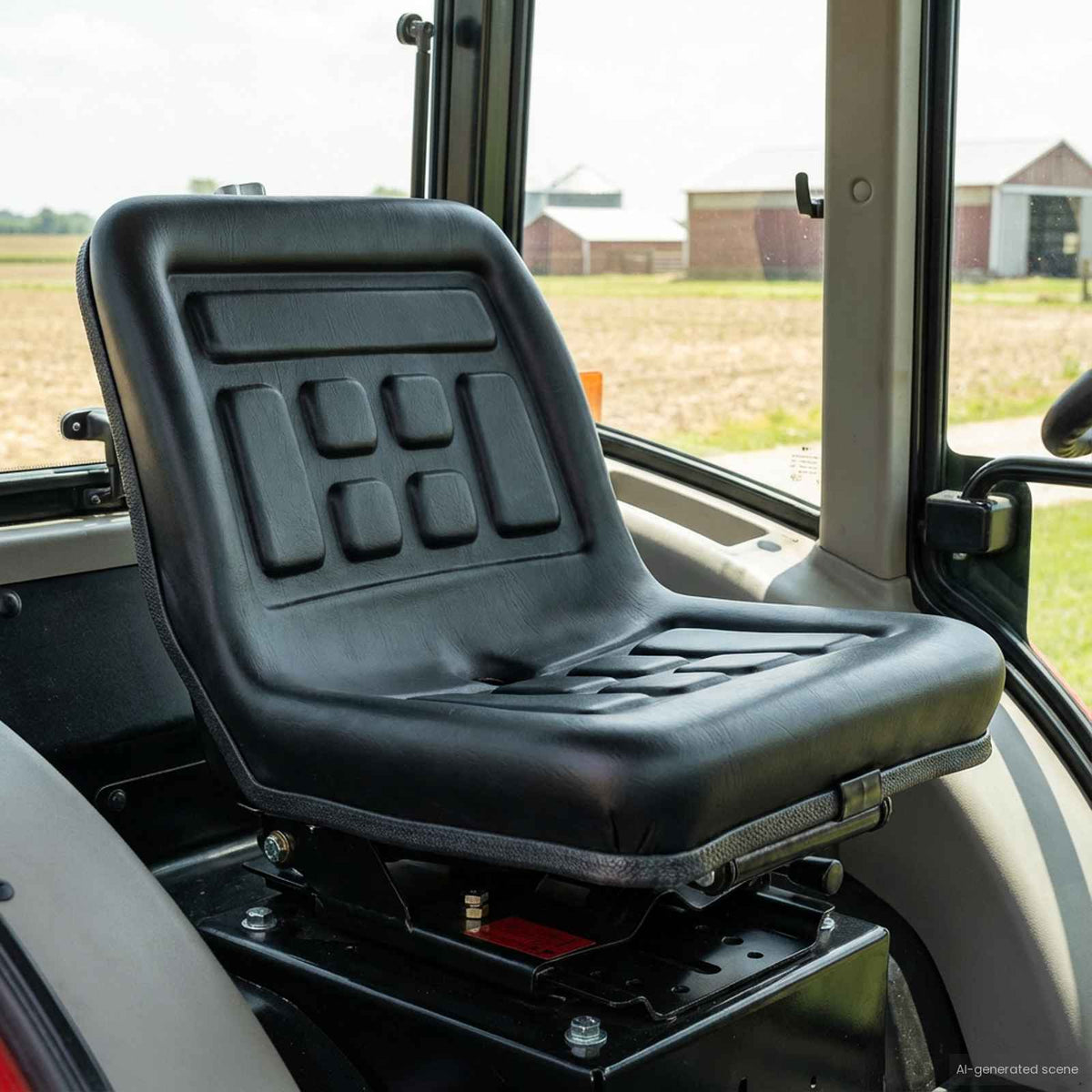 Traktor sæde med affjedring Sort 39,5 x 52 x 43 cm Stål og PVC