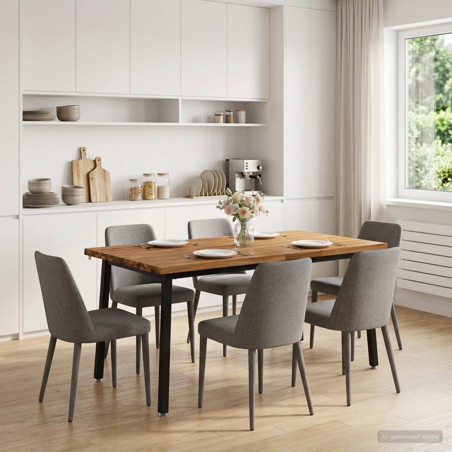 Dining table med live edge 160 x 90 x 75 cm Massivt Akacietræ
