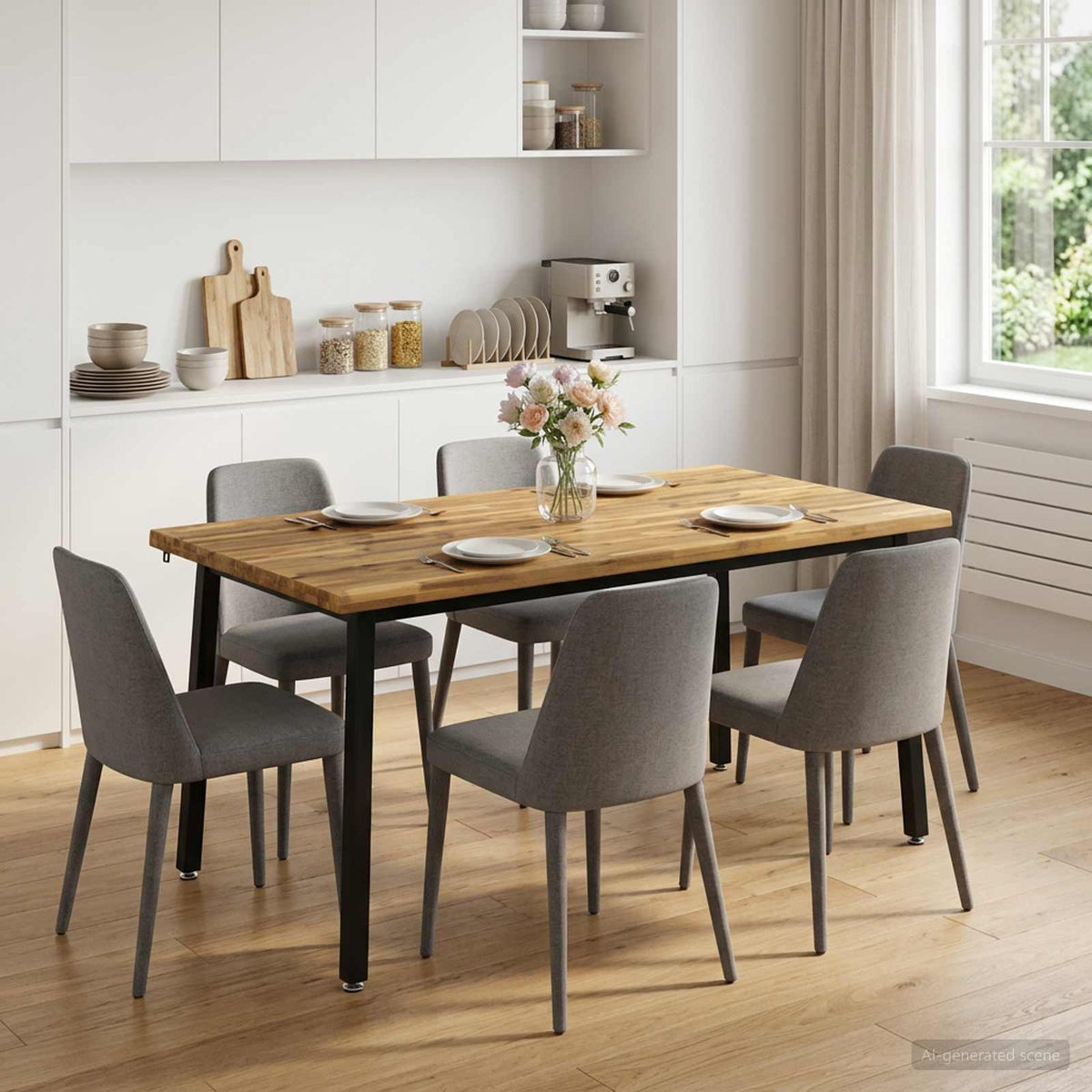 Dining table med live edge 160 x 70 x 75 cm Massivt Akacietræ