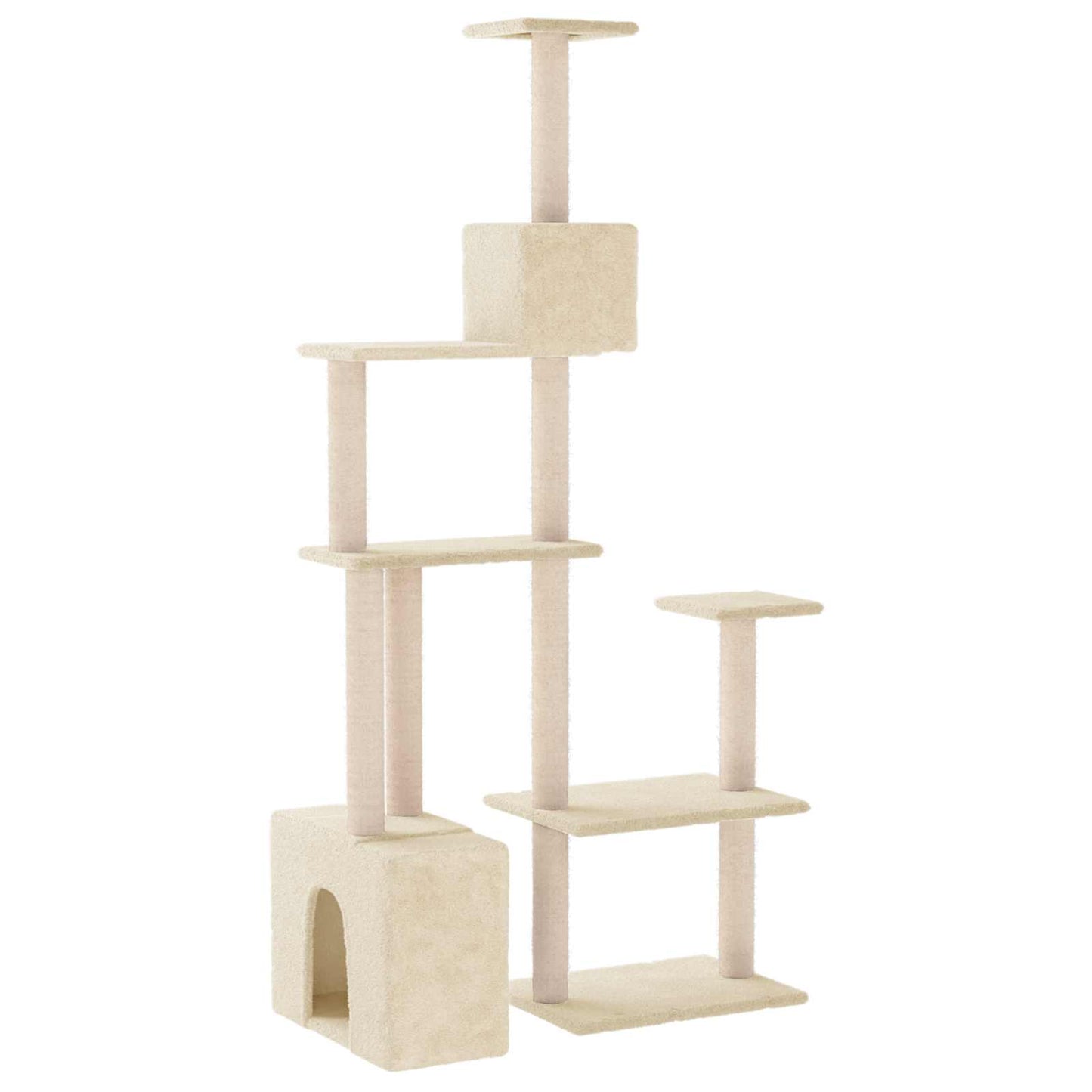 Kattetræ med sisal klatreposter Cremefarvet 177,5 cm