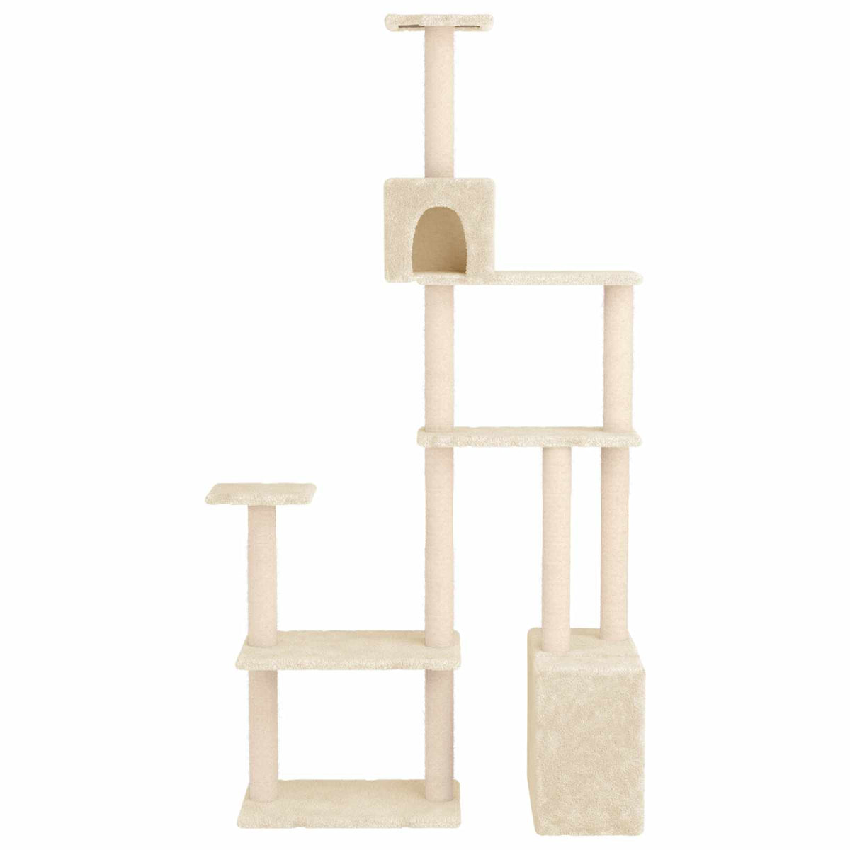 Kattetræ med sisal klatreposter Cremefarvet 177,5 cm