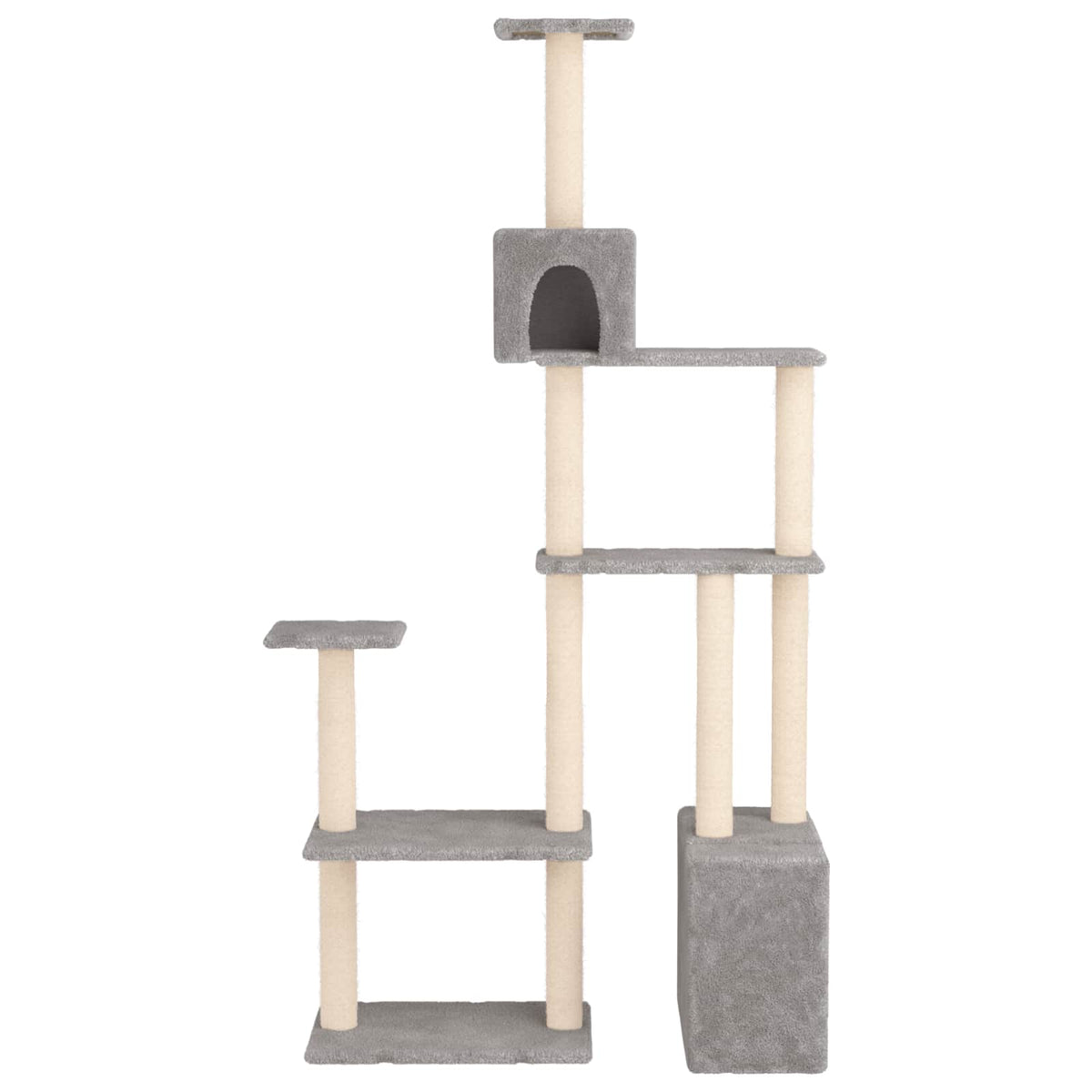 Kattetræ med sisal klatreposter Lysegrå 177,5 cm