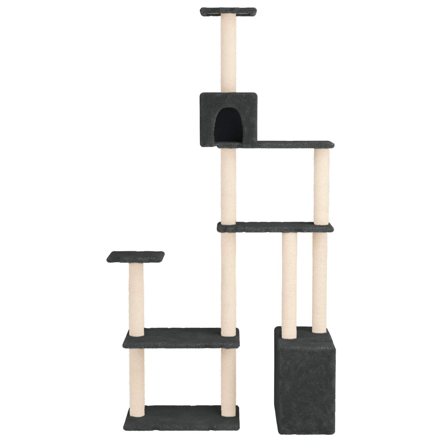 Kattetræ med sisal klatreposter Mørkegrå 177,5 cm