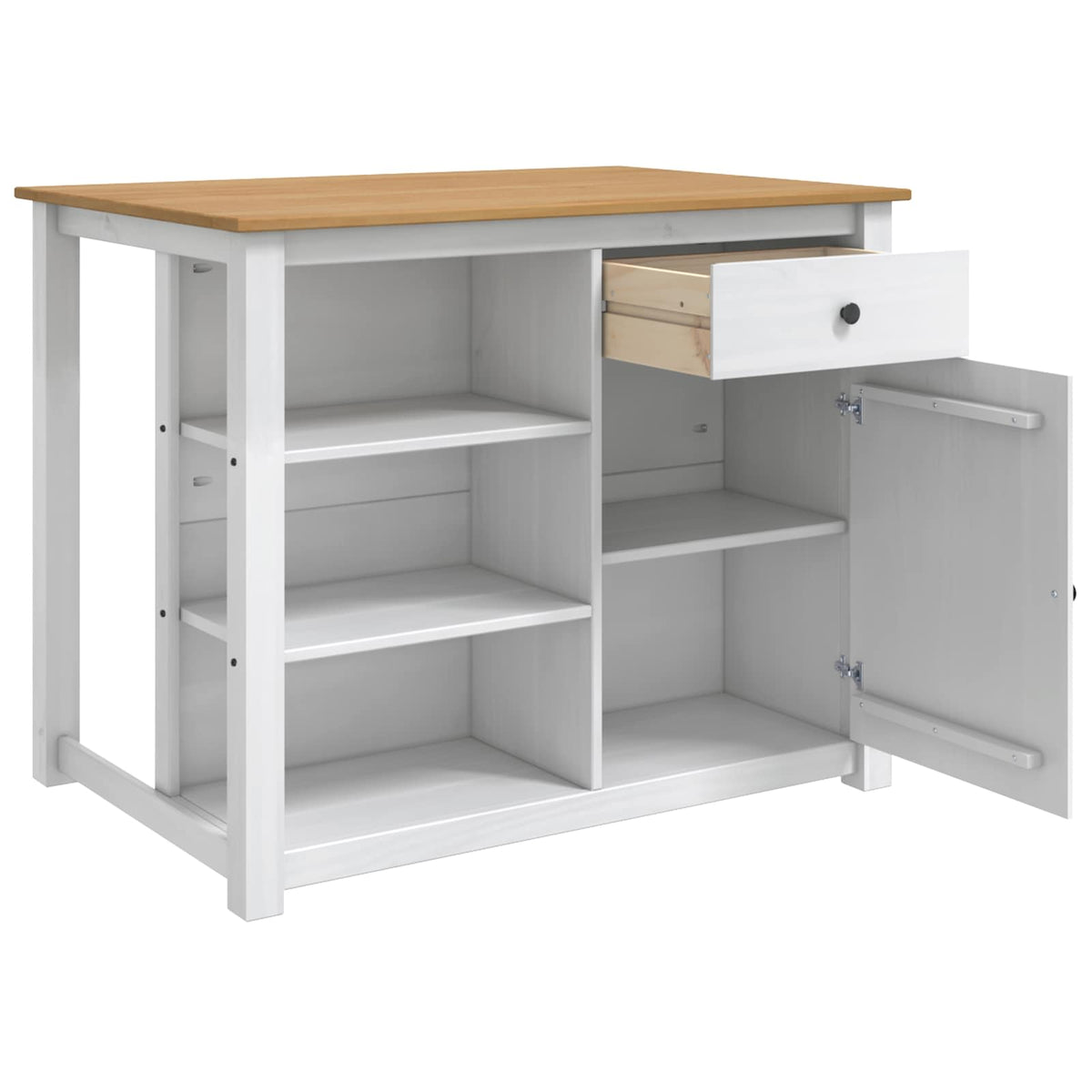 Køkkenø sæt 2 stk. PANAMA Hvid og Honning Voks 112 x 77 x 90 cm