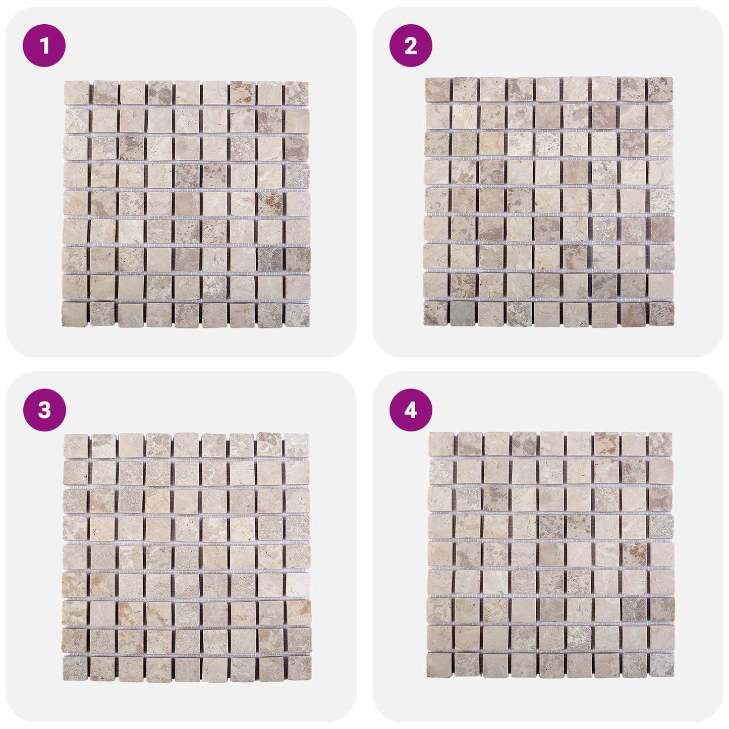 Mosaik Fliser Cremefarvet 30 x 30 cm Marmor