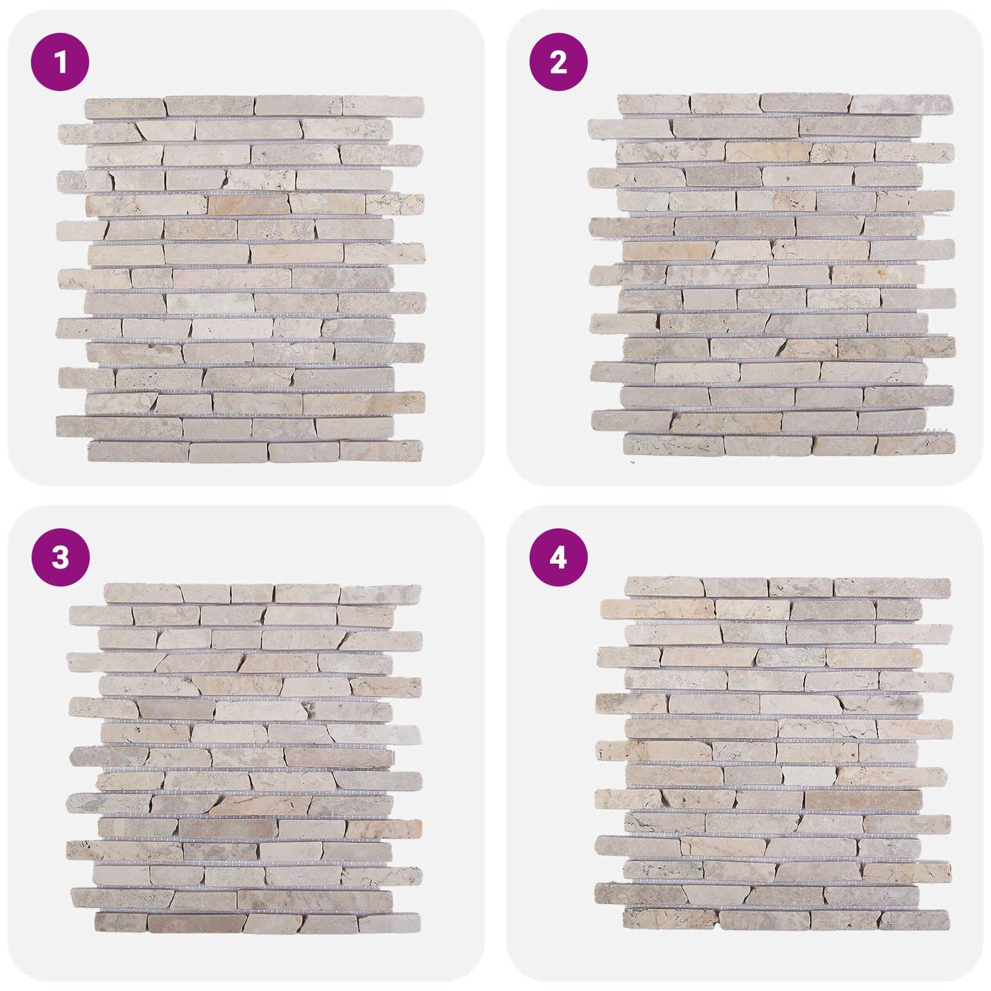 Mosaik Fliser Cremefarvet 30 x 30 cm Marmor
