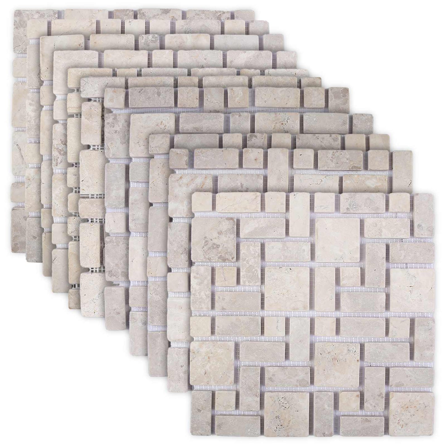 Mosaik Fliser Cremefarvet 30 x 30 cm Marmor