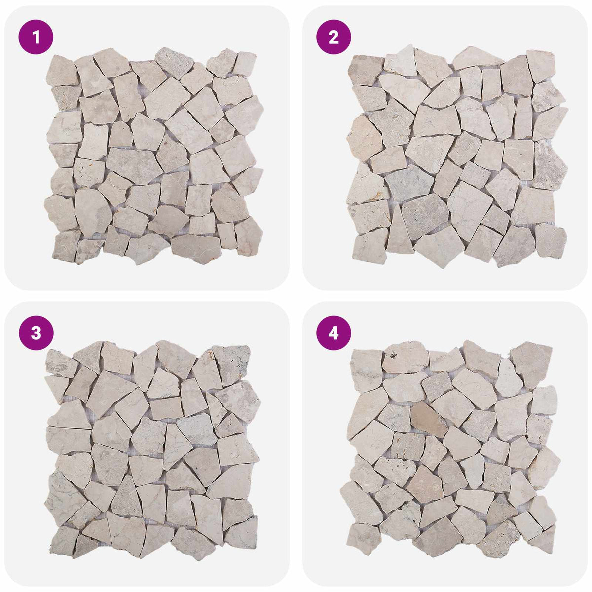Mosaik Fliser Cremefarvet 30 x 30 cm Marmor