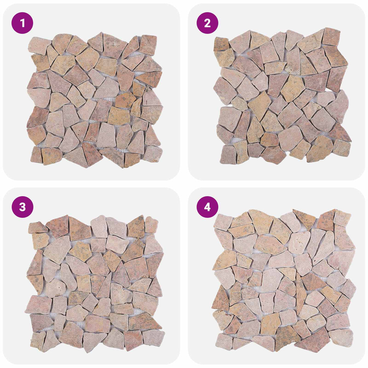 Mosaik Fliser Rød 30 x 30 cm Marmor