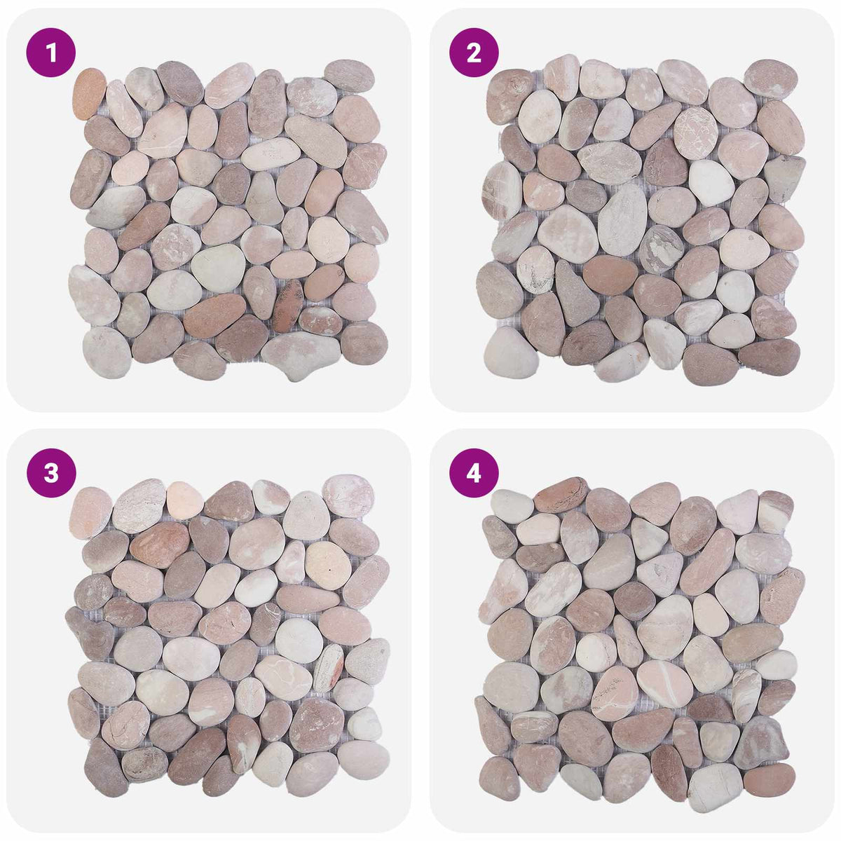 Pebble Fliser Beige og lys rosa 30 x 30 cm Flod Pebble
