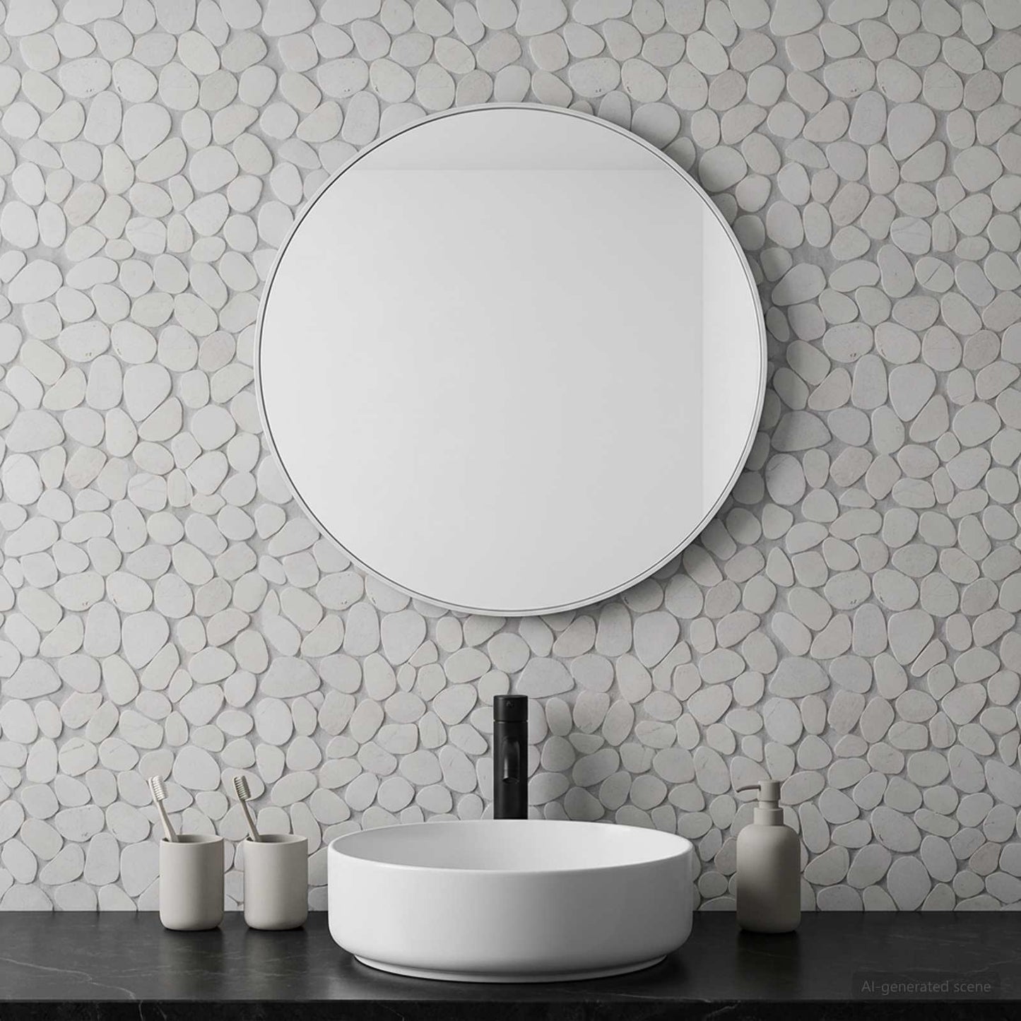 Pebble Fliser Hvid 30 x 30 cm Flod Pebble