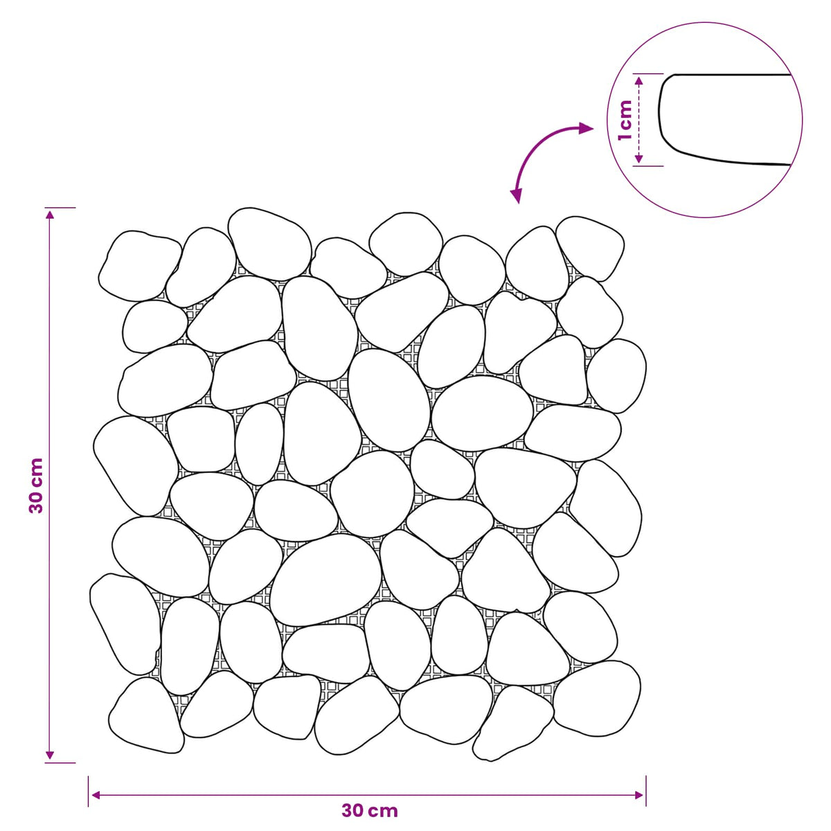 Pebble Fliser Hvid 30 x 30 cm Flod Pebble