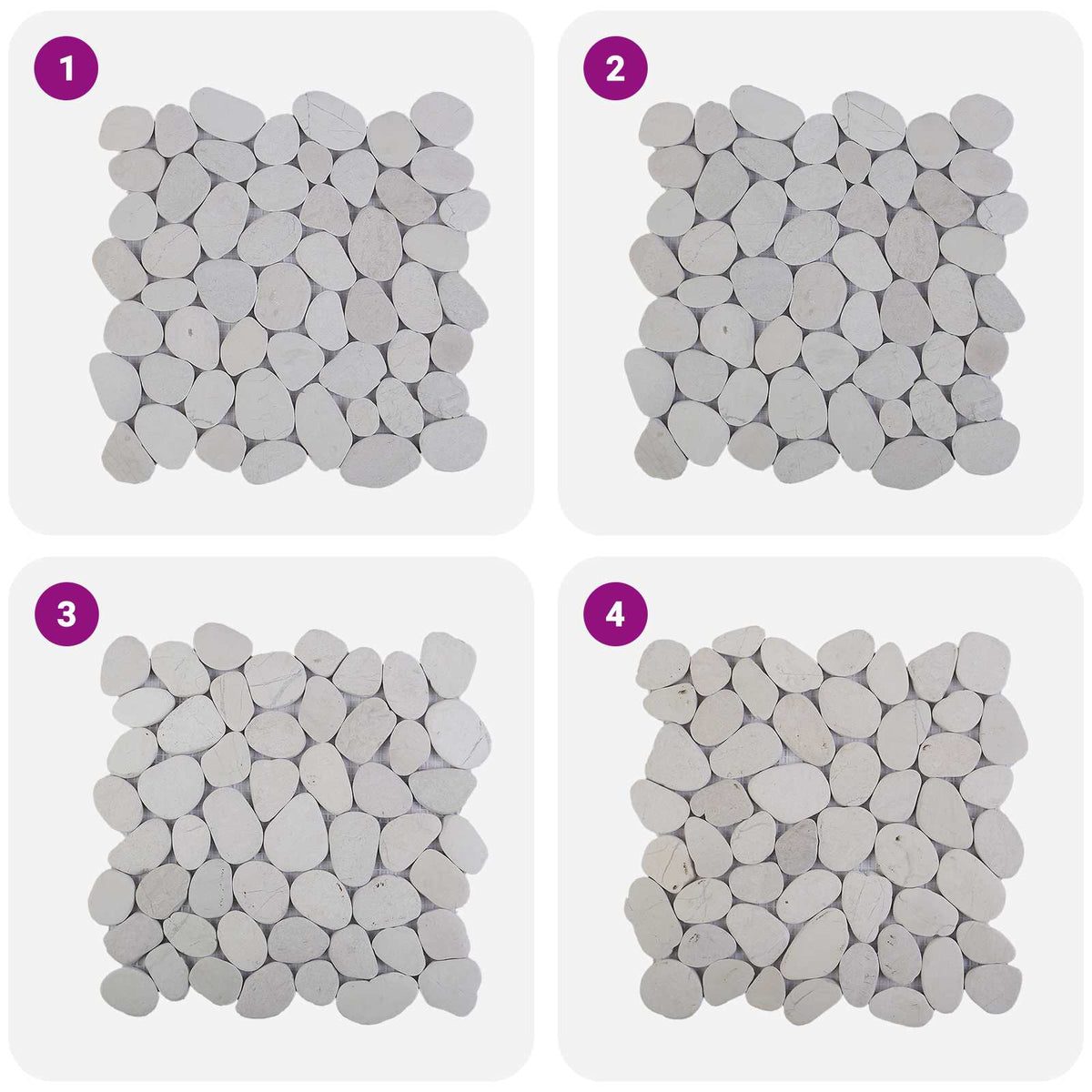 Pebble Fliser Hvid 30 x 30 cm Flod Pebble
