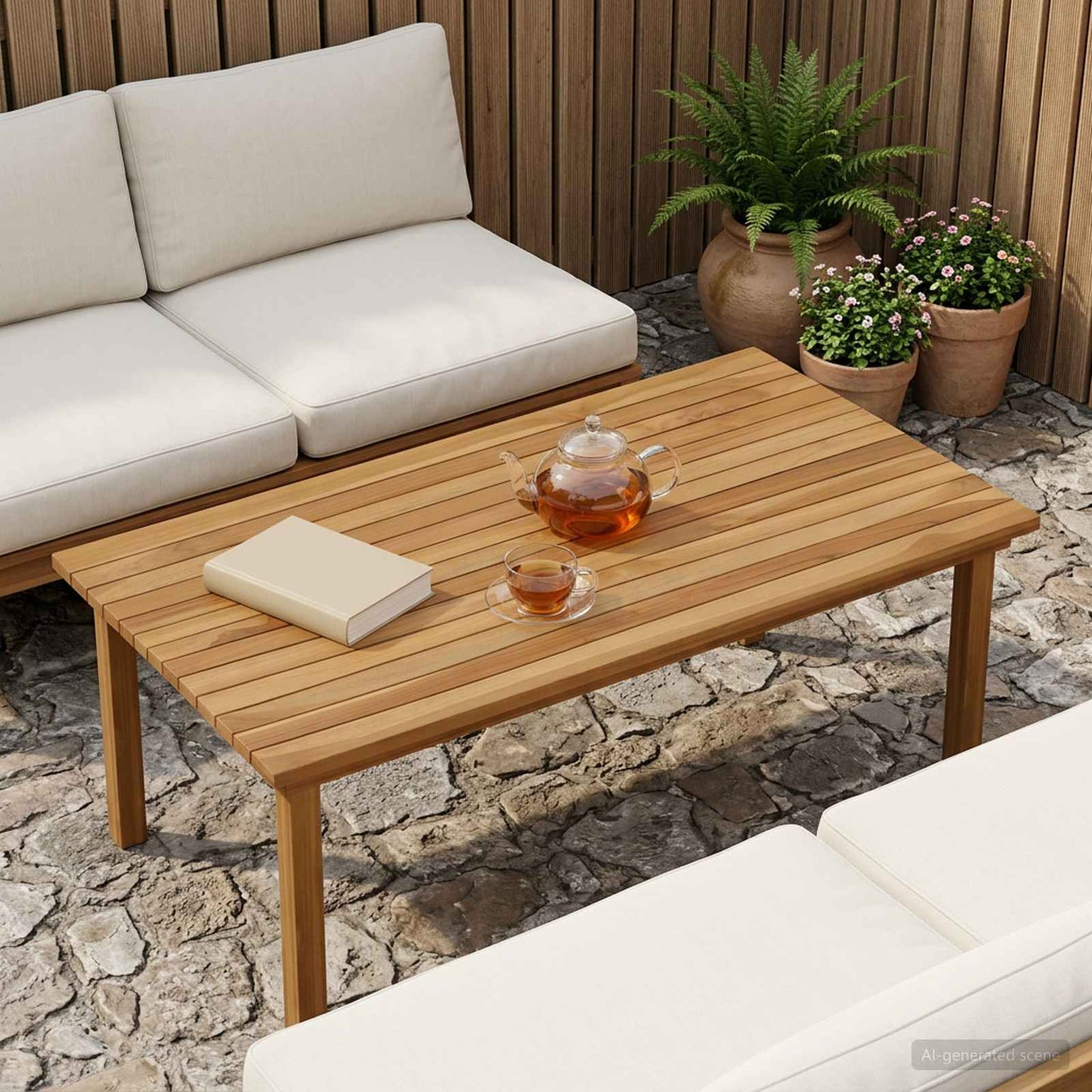 Bordplade 100 x 50 x 3,5 cm Rektangulær Massiv Teaktræ
