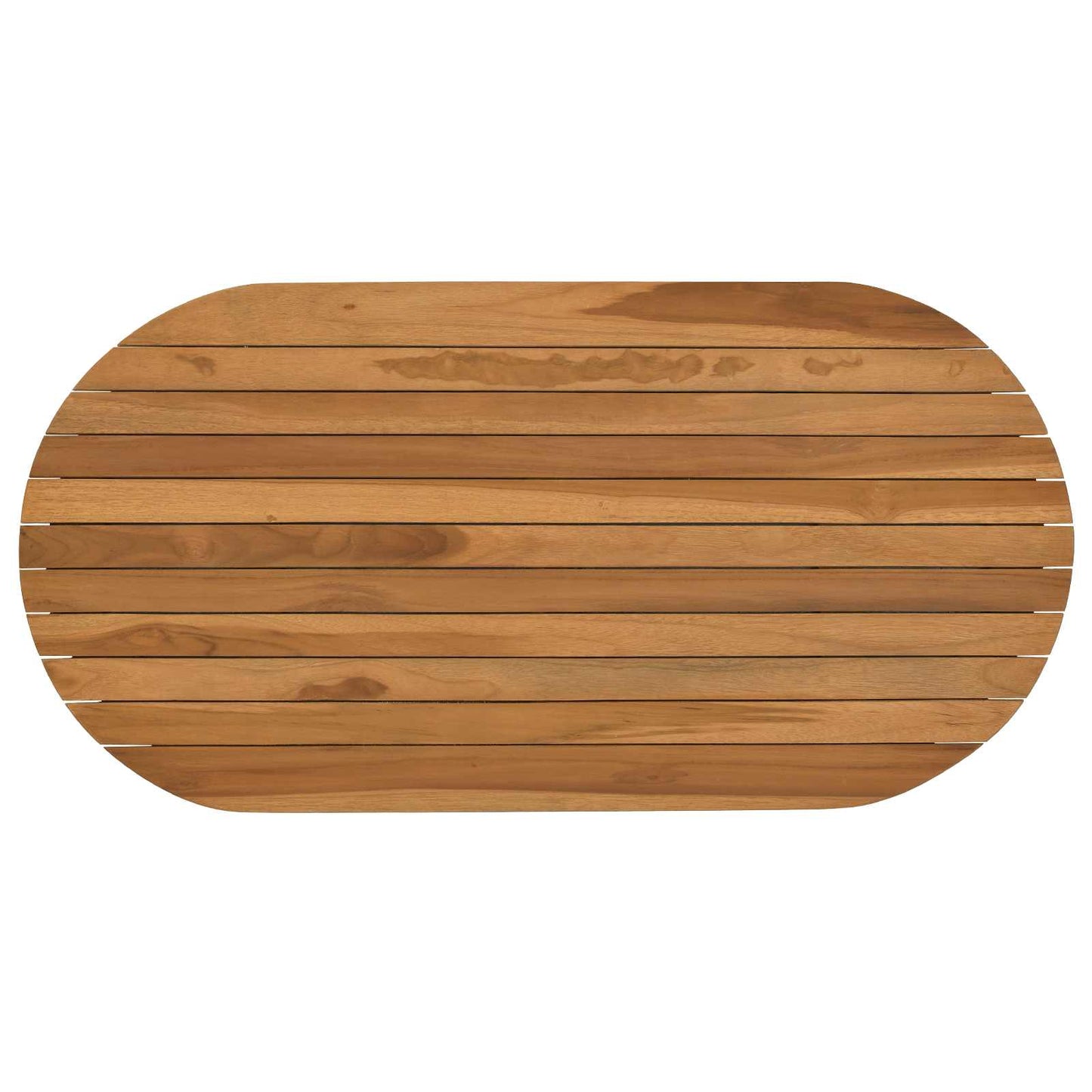 Bordplade 90 x 45 x 3,5 cm Oval Massiv Teaktræ Naturfarvet