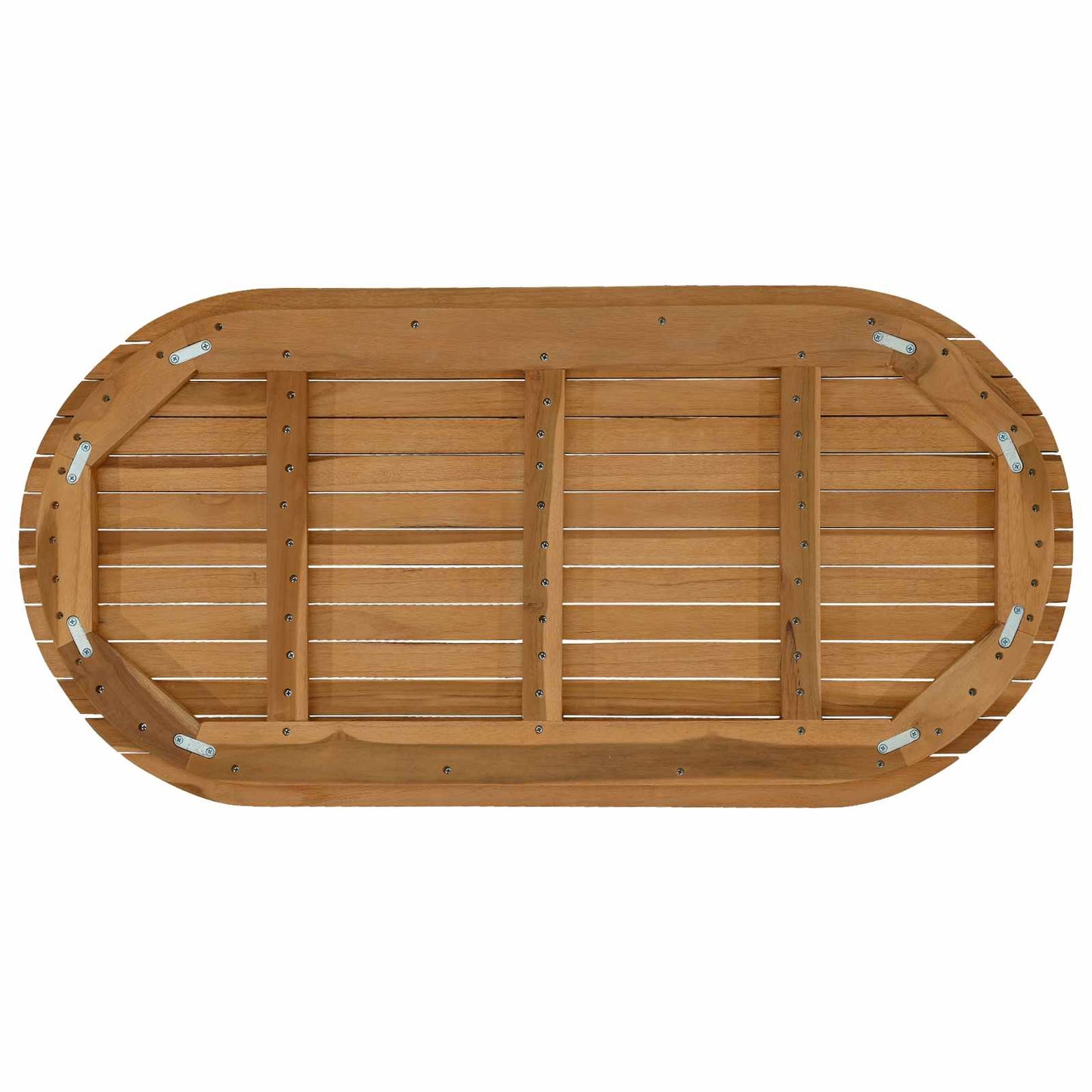 Bordplade 100 x 50 x 3,5 cm Oval Massiv Teaktræ Naturfarvet