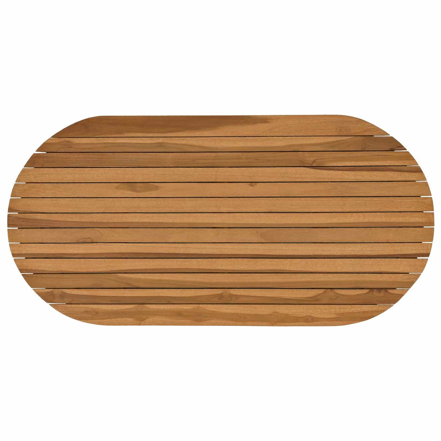 Bordplade 100 x 50 x 3,5 cm Oval Massiv Teaktræ Naturfarvet