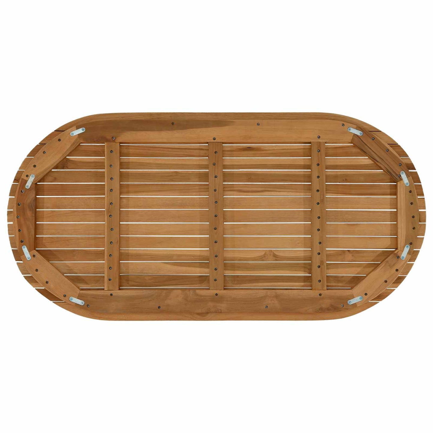 Bordplade 110 x 55 x 3,5 cm Oval Massiv Teaktræ Naturfarvet