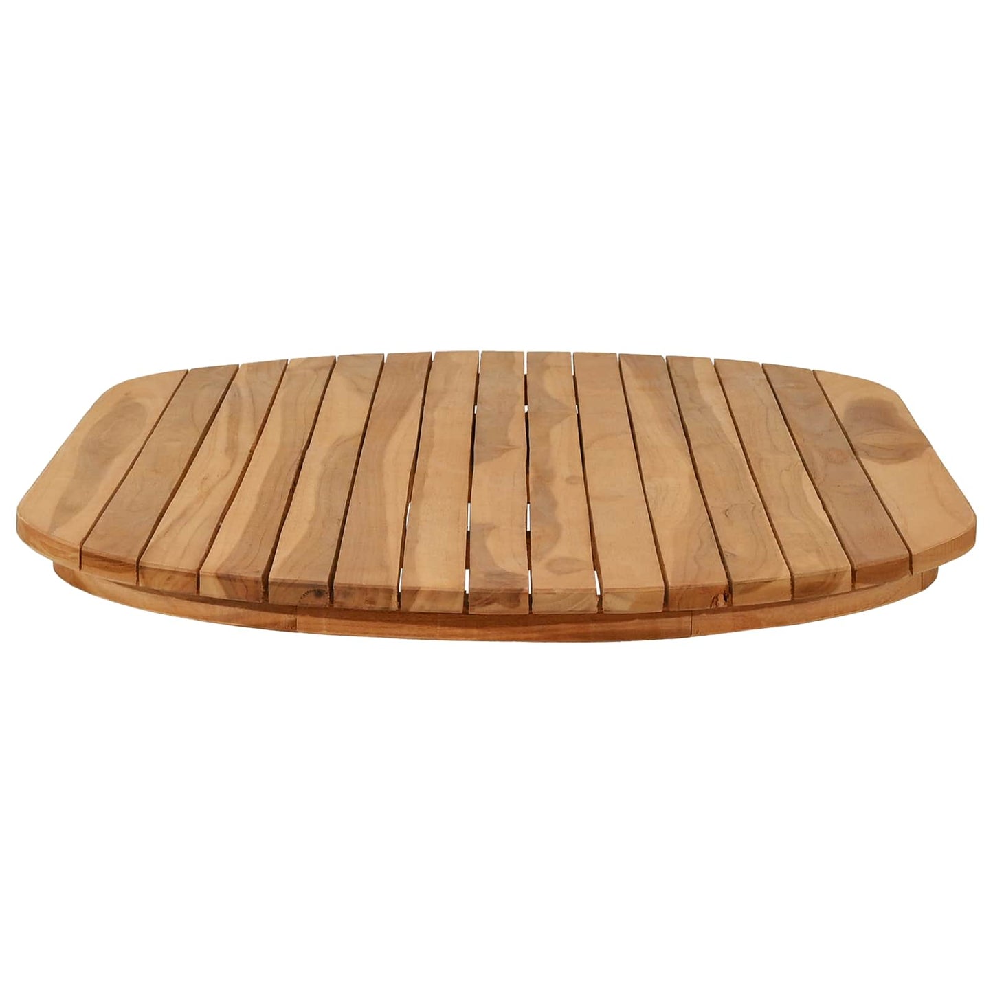 Bordplade 110 x 55 x 3,5 cm Oval Massiv Teaktræ Naturfarvet