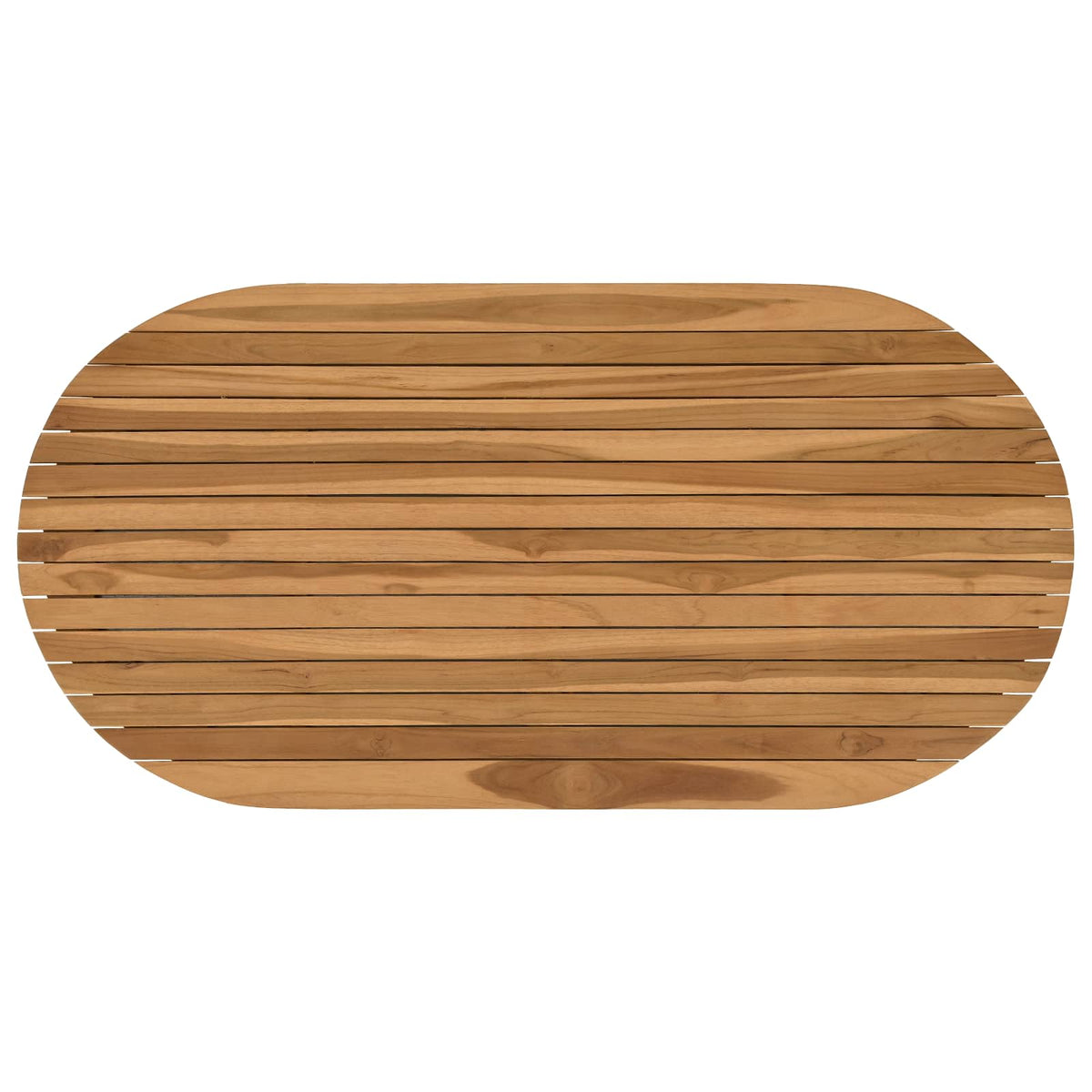 Bordplade 110 x 55 x 3,5 cm Oval Massiv Teaktræ Naturfarvet