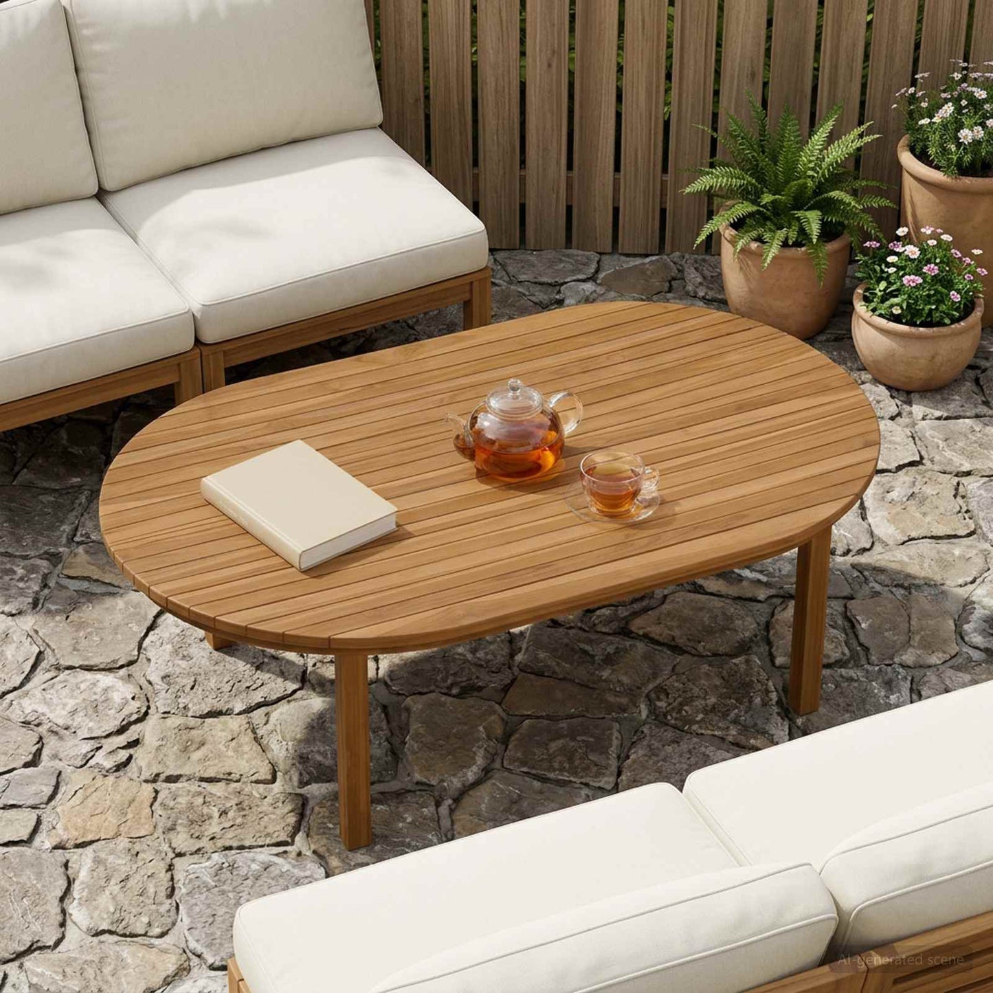 Bordplade 120 x 70 x 3,5 cm Oval Massiv Teaktræ Naturfarvet
